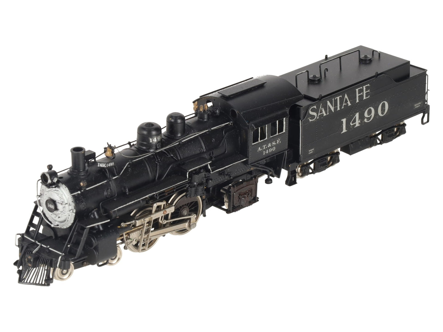 Balboa HO Scale BRASS AT&SF 4-4-2 Atlantic Steam Locomotive & Tender - Custom/Box