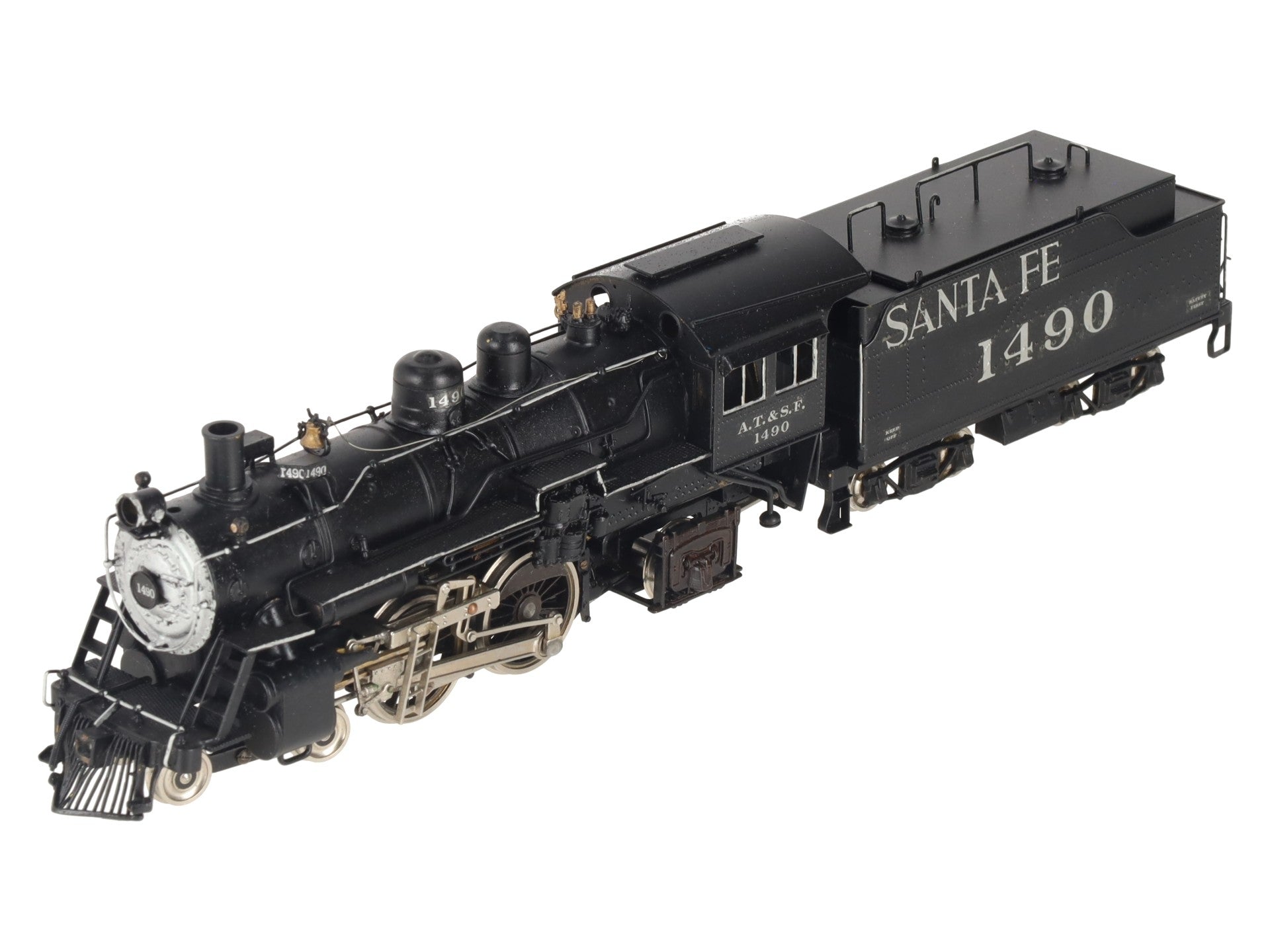 Balboa HO Scale BRASS AT&SF 4-4-2 Atlantic Steam Locomotive & Tender - Custom/Box