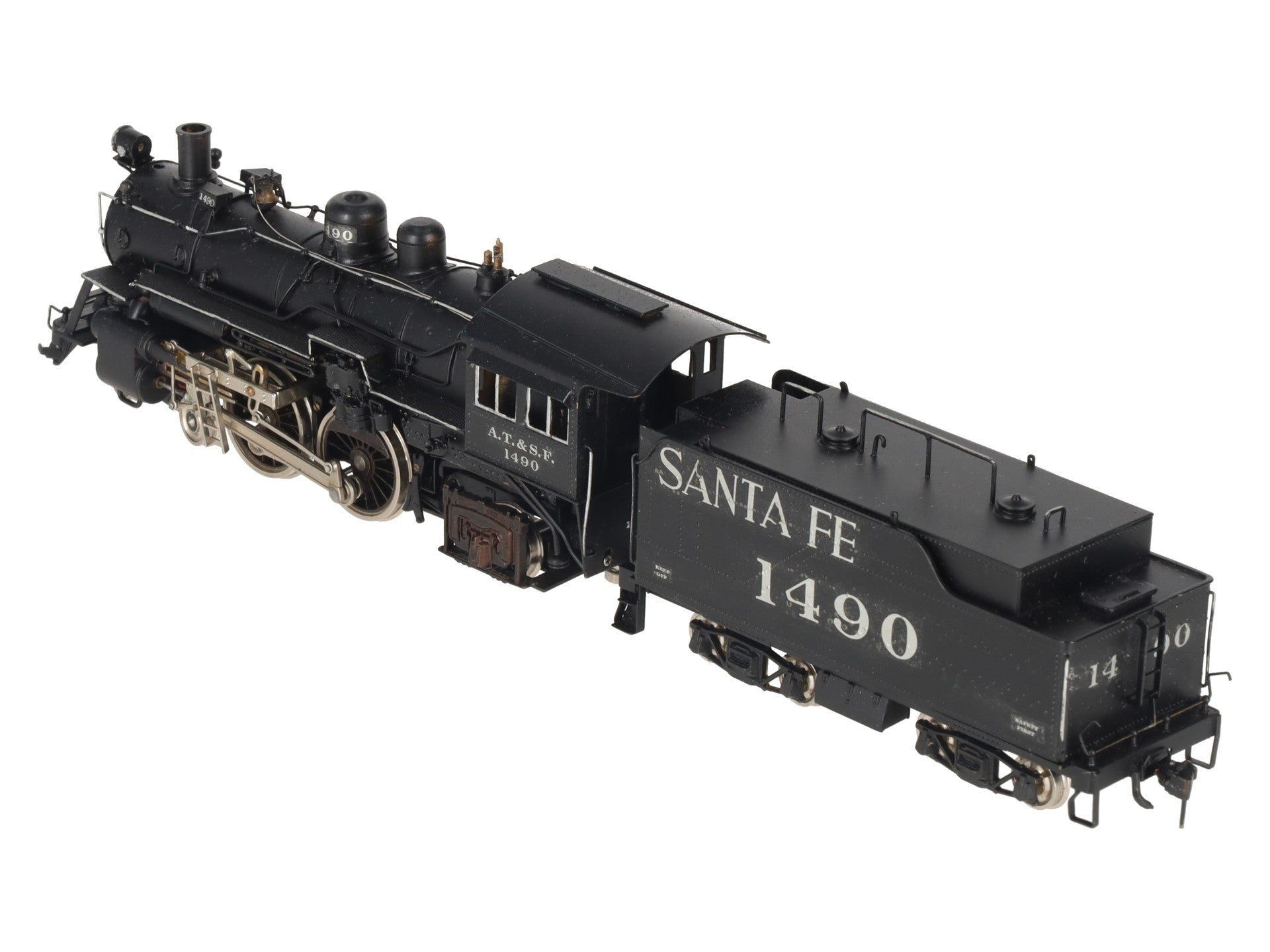 Balboa HO Scale BRASS AT&SF 4-4-2 Atlantic Steam Locomotive & Tender - Custom/Box