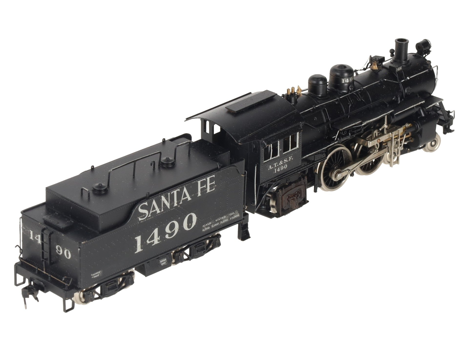 Balboa HO Scale BRASS AT&SF 4-4-2 Atlantic Steam Locomotive & Tender - Custom/Box