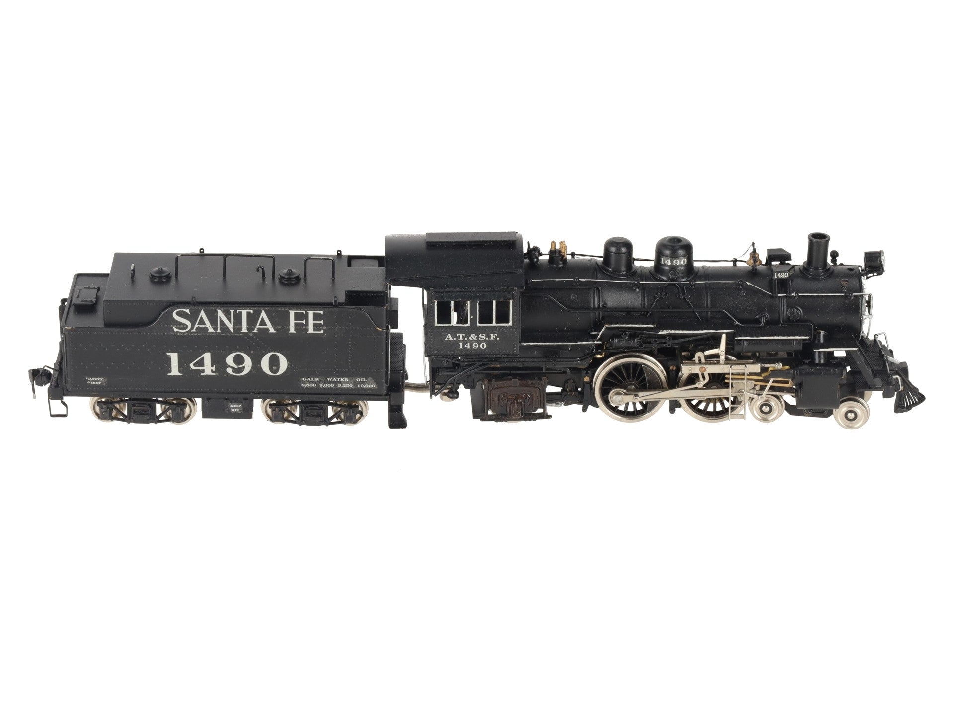 Balboa HO Scale BRASS AT&SF 4-4-2 Atlantic Steam Locomotive & Tender - Custom/Box