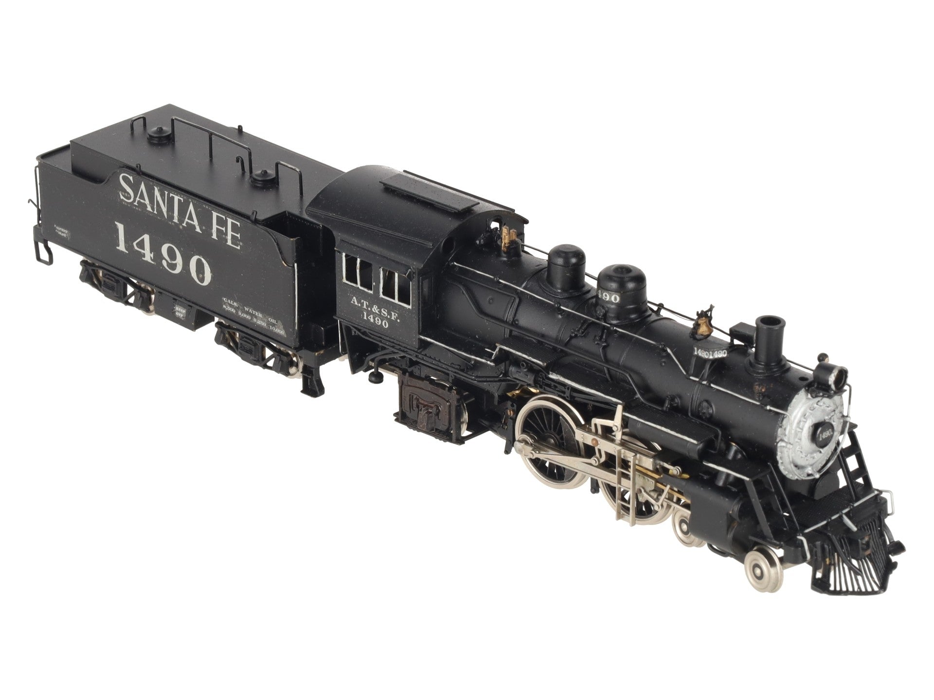 Balboa HO Scale BRASS AT&SF 4-4-2 Atlantic Steam Locomotive & Tender - Custom/Box