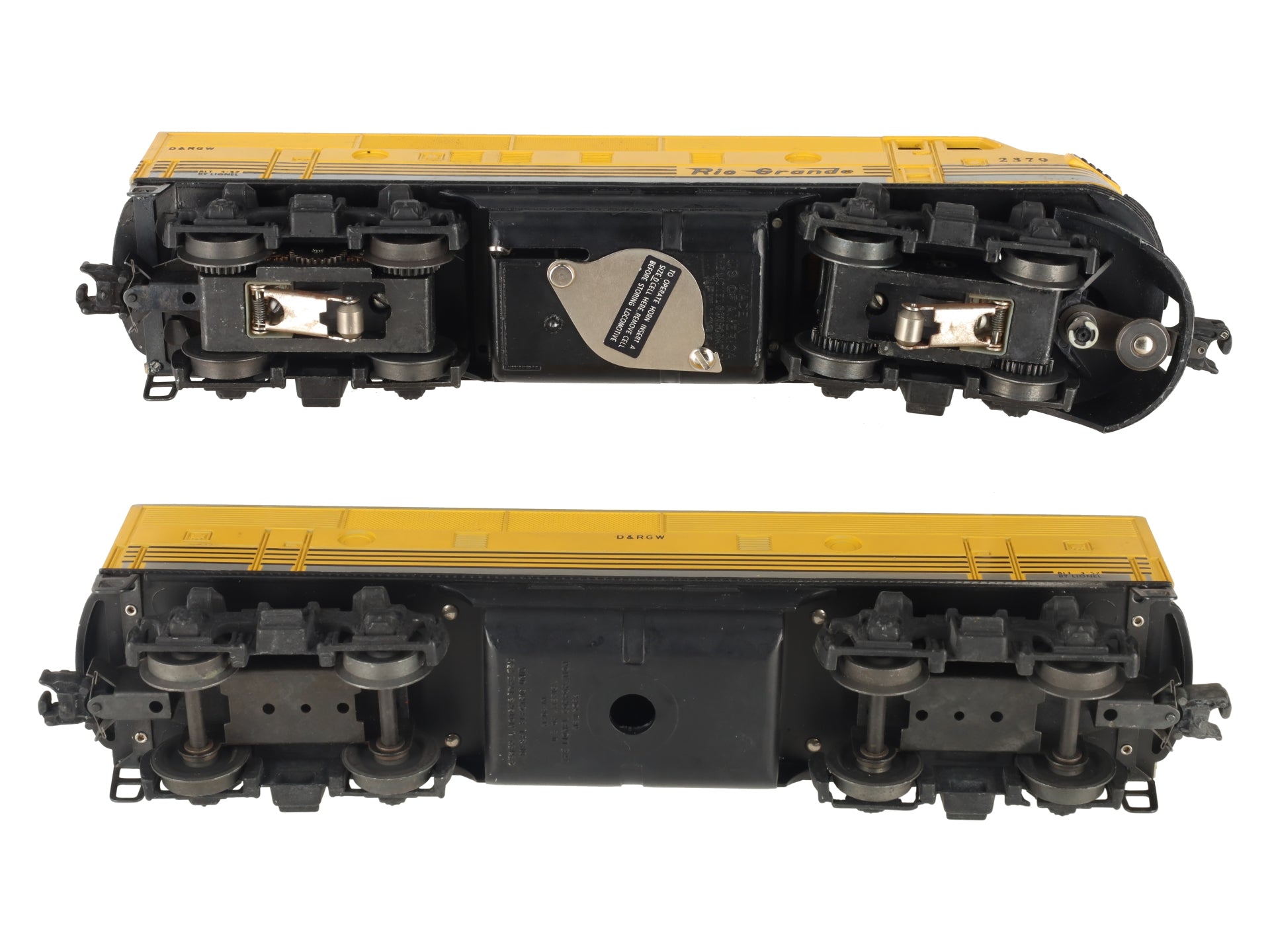 Lionel 2379 Vintage O Rio Grande F3 AB Diesel Locomotive Set VG