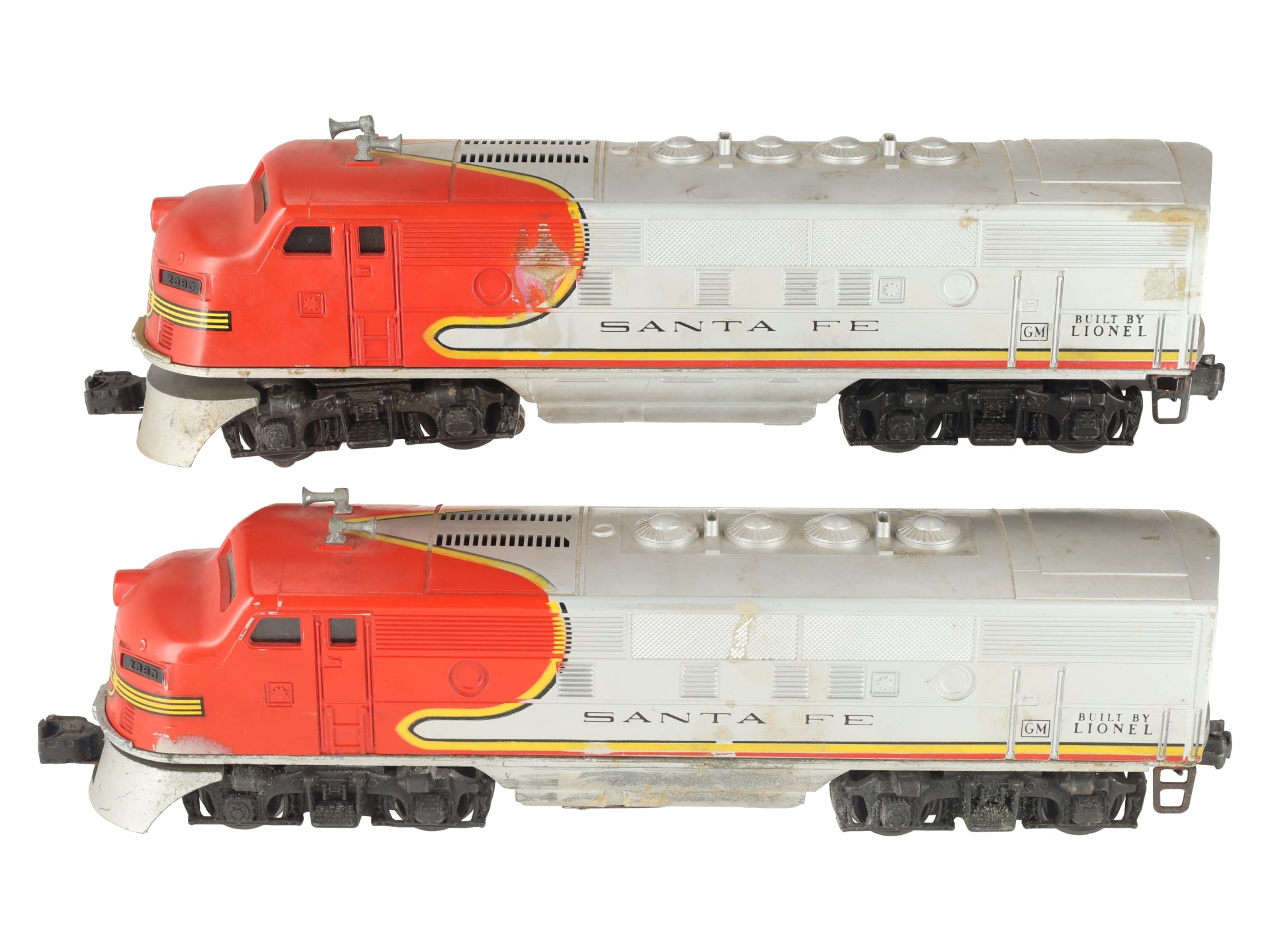 Lionel 2383 Vintage O Santa Fe F-3 AA Diesel Locomotives VG