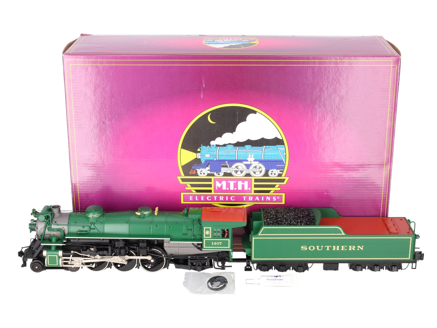 MTH 20-3466-1 O Gauge Southern (Green) 4-6-2 Ps-4 Steam Engine #1407 w/PS3 LN/Box