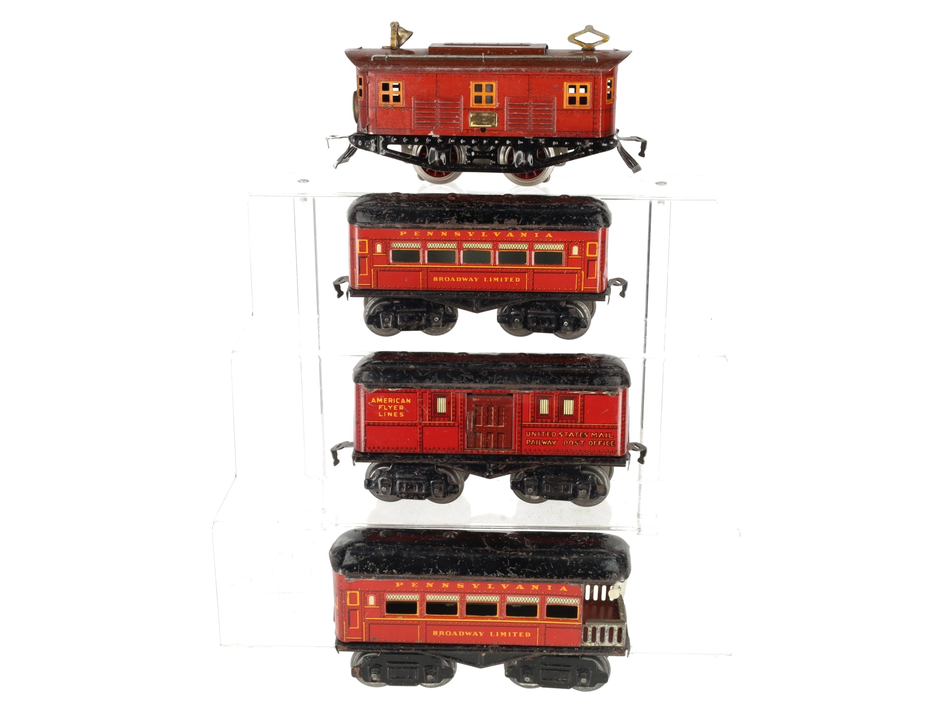 American Flyer 3011 Vintage O Gauge 0-4-0 Electric Loco w/Passenger Cars [4]