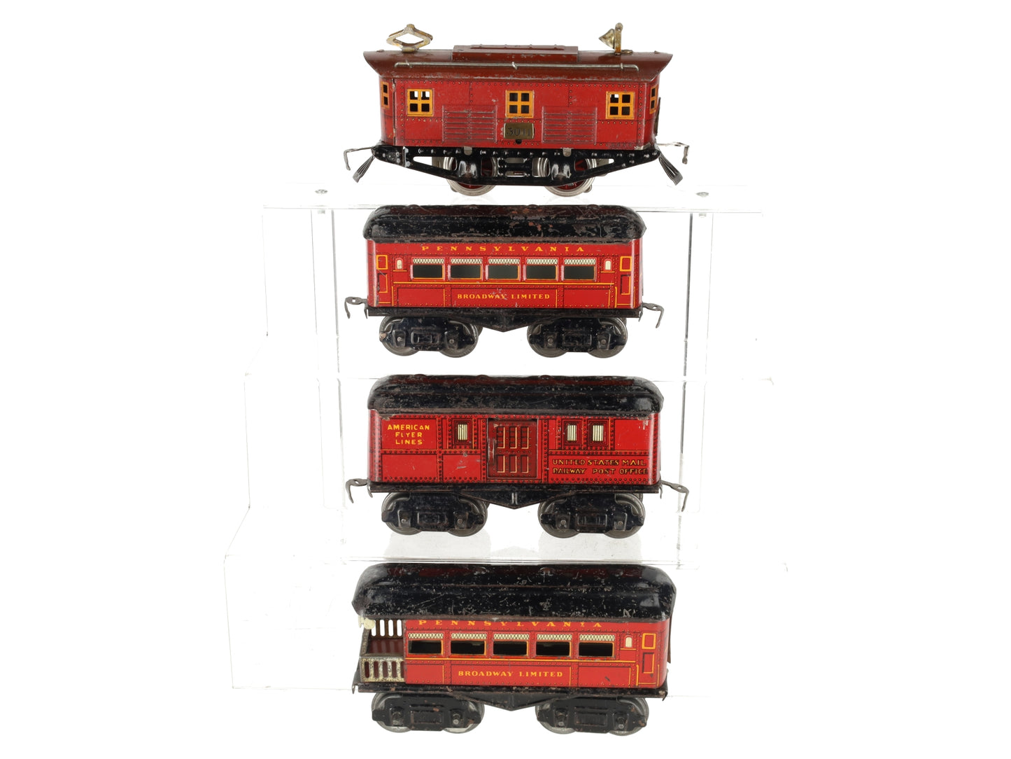 American Flyer 3011 Vintage O Gauge 0-4-0 Electric Loco w/Passenger Cars [4]