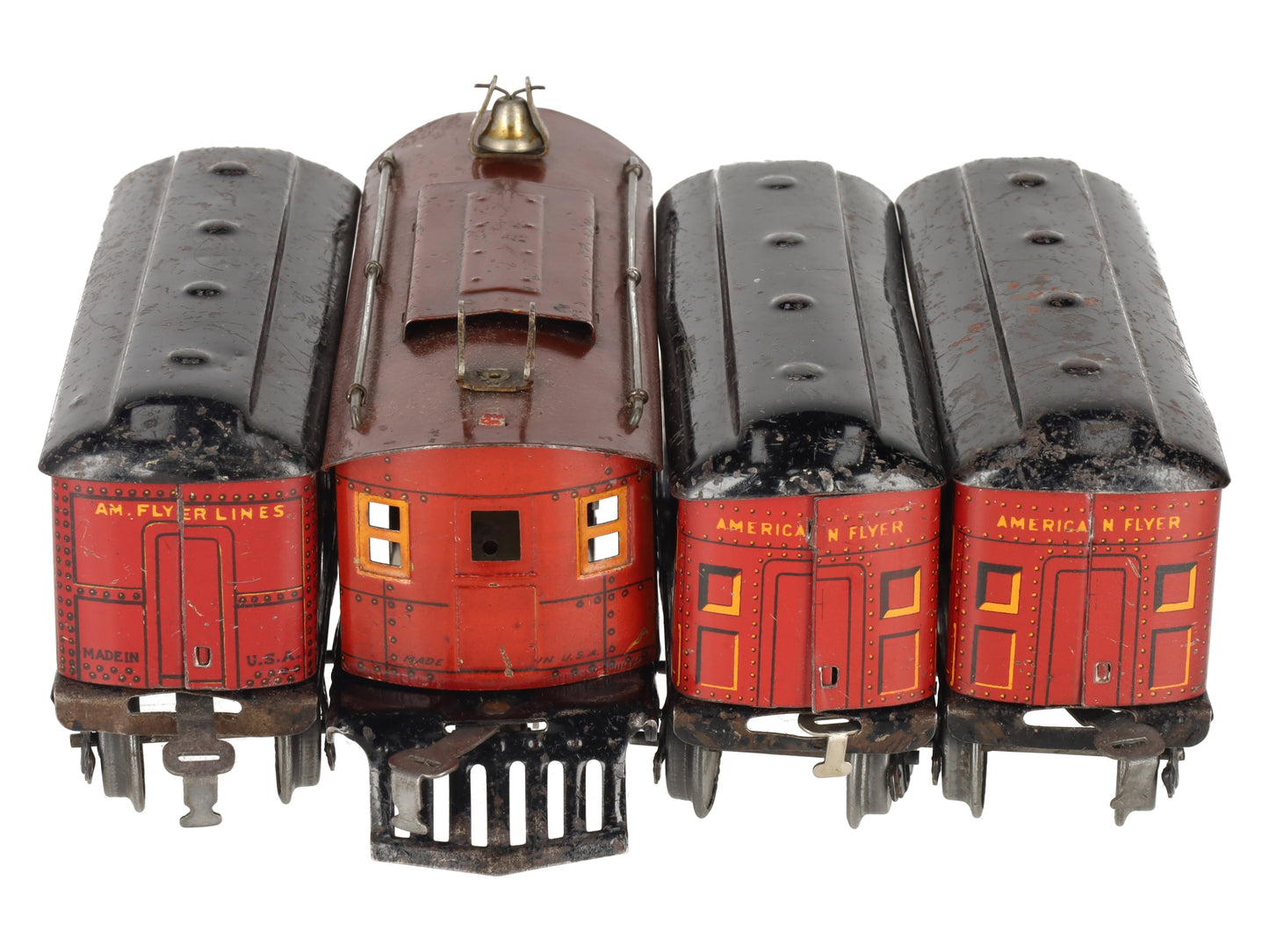 American Flyer 3011 Vintage O Gauge 0-4-0 Electric Loco w/Passenger Cars [4]