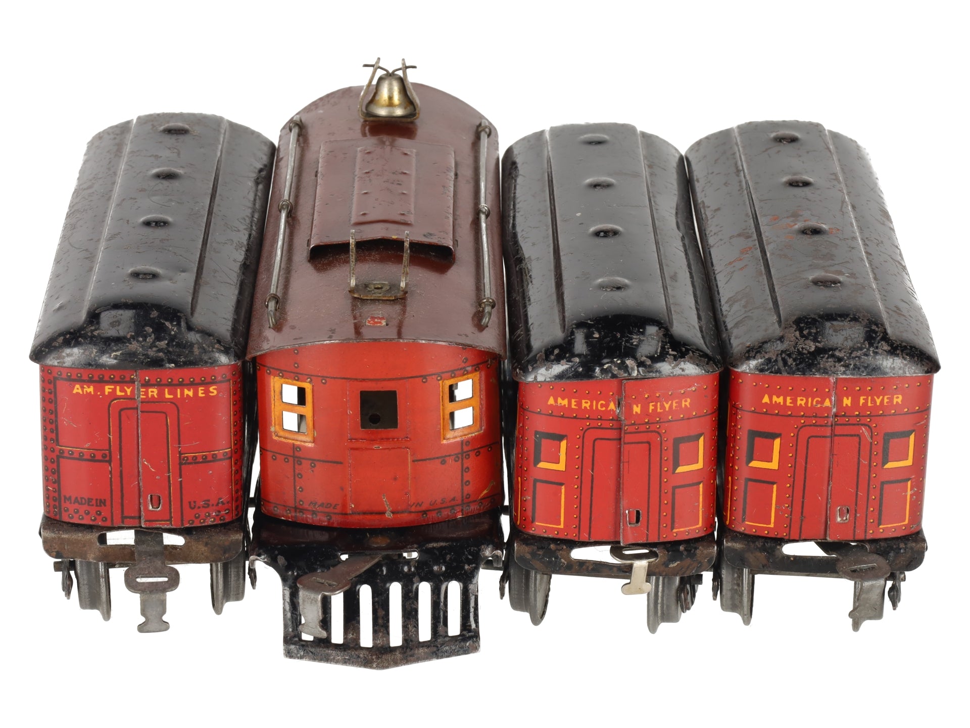 American Flyer 3011 Vintage O Gauge 0-4-0 Electric Loco w/Passenger Cars [4]