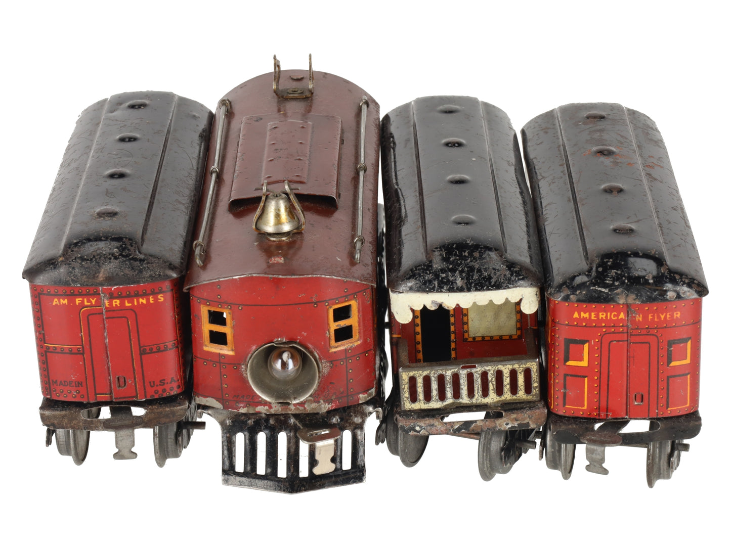 American Flyer 3011 Vintage O Gauge 0-4-0 Electric Loco w/Passenger Cars [4]