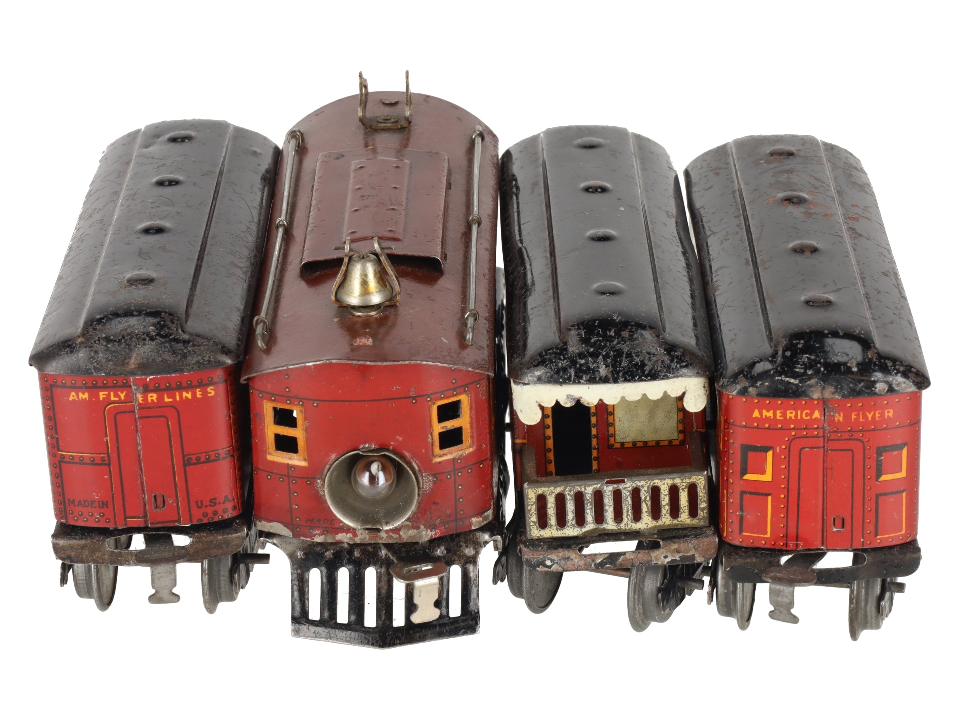 American Flyer 3011 Vintage O Gauge 0-4-0 Electric Loco w/Passenger Cars [4]