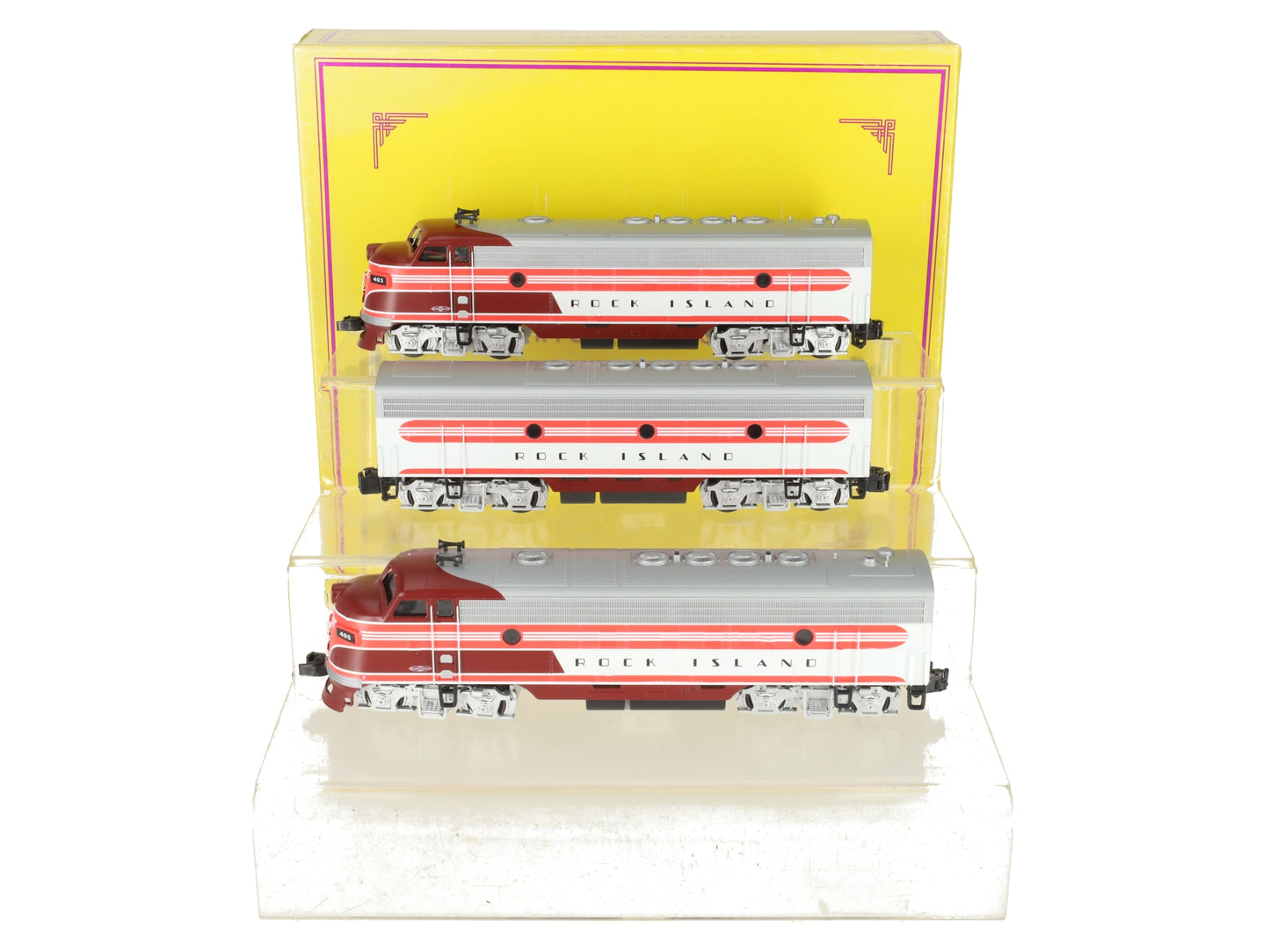 American Models S Scale Rock Island F7 ABA "DX" Hi-Rail w/ Sound EX/Box