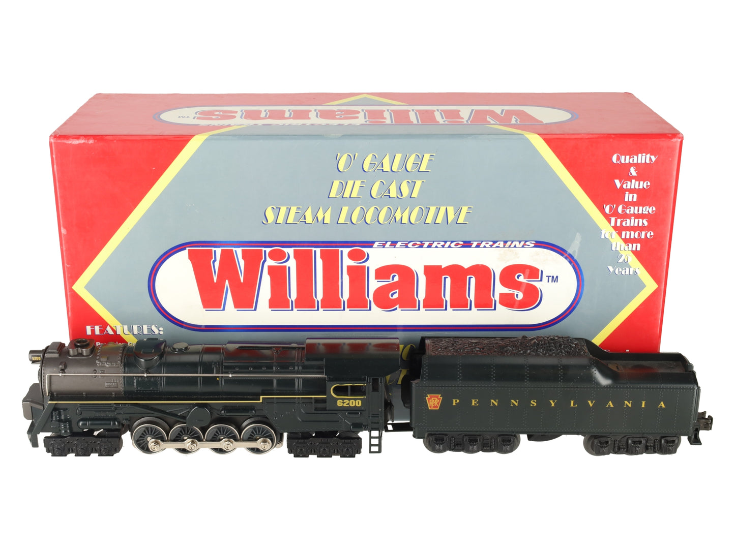 Williams S2-102 O Pennsylvania 6-8-6 Steam Engine & Tender #6200 w/Sound EX/Box