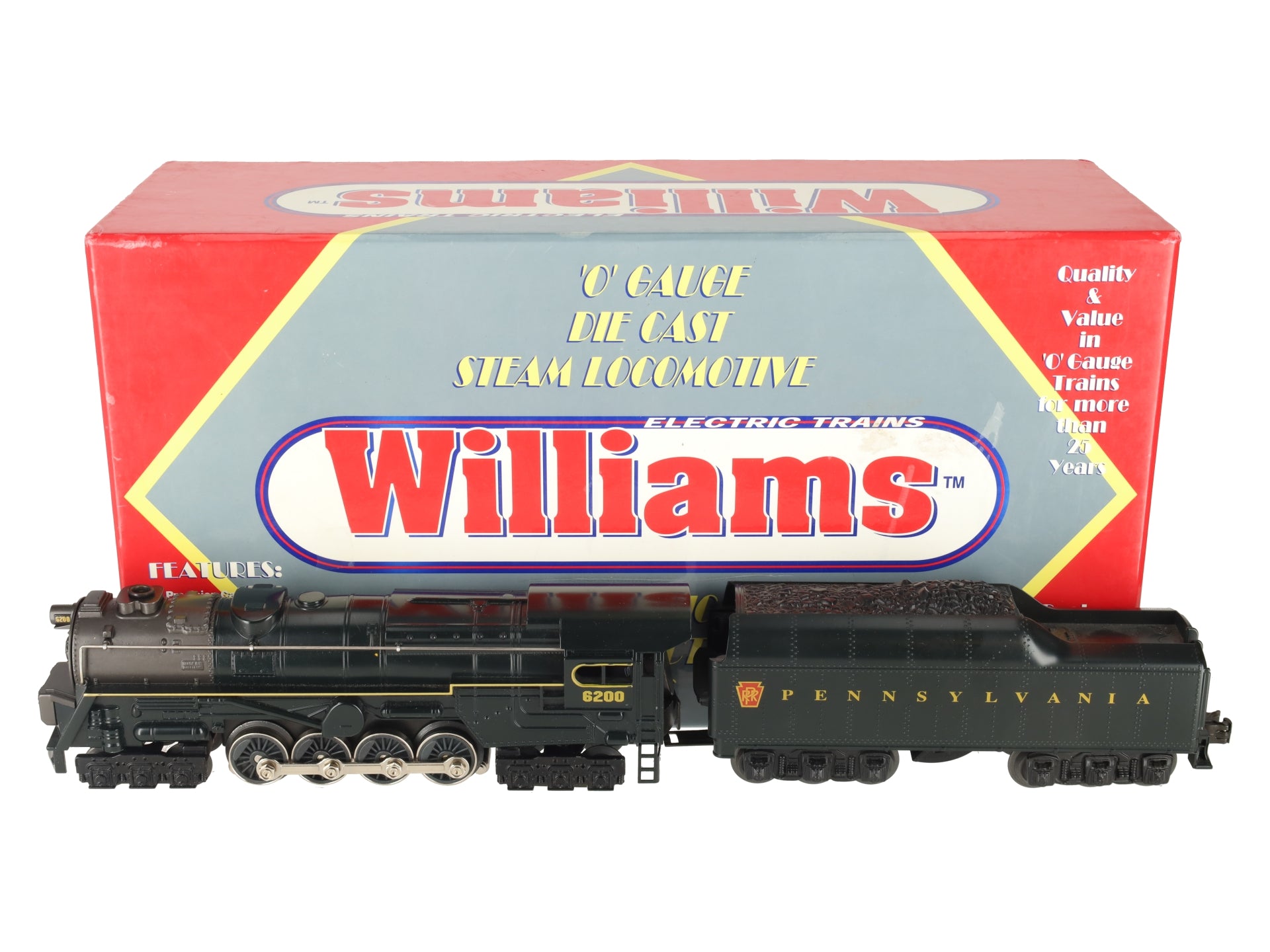 Williams S2-102 O Pennsylvania 6-8-6 Steam Engine & Tender #6200 w/Sound EX/Box