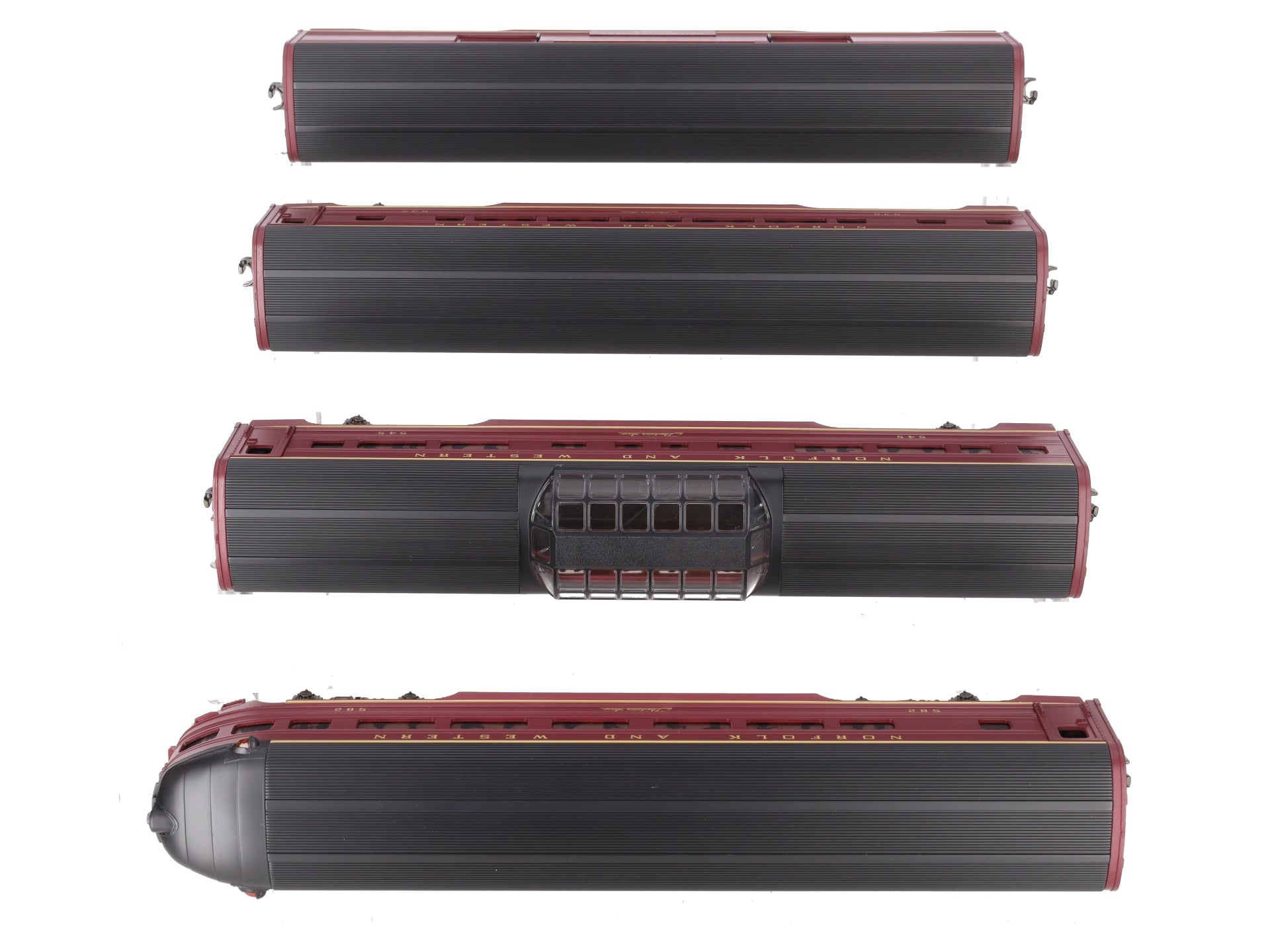 MTH 20-6014 O Gauge Norfolk & Western 60' Aluminum Passenger 4-Car Set LN/Box