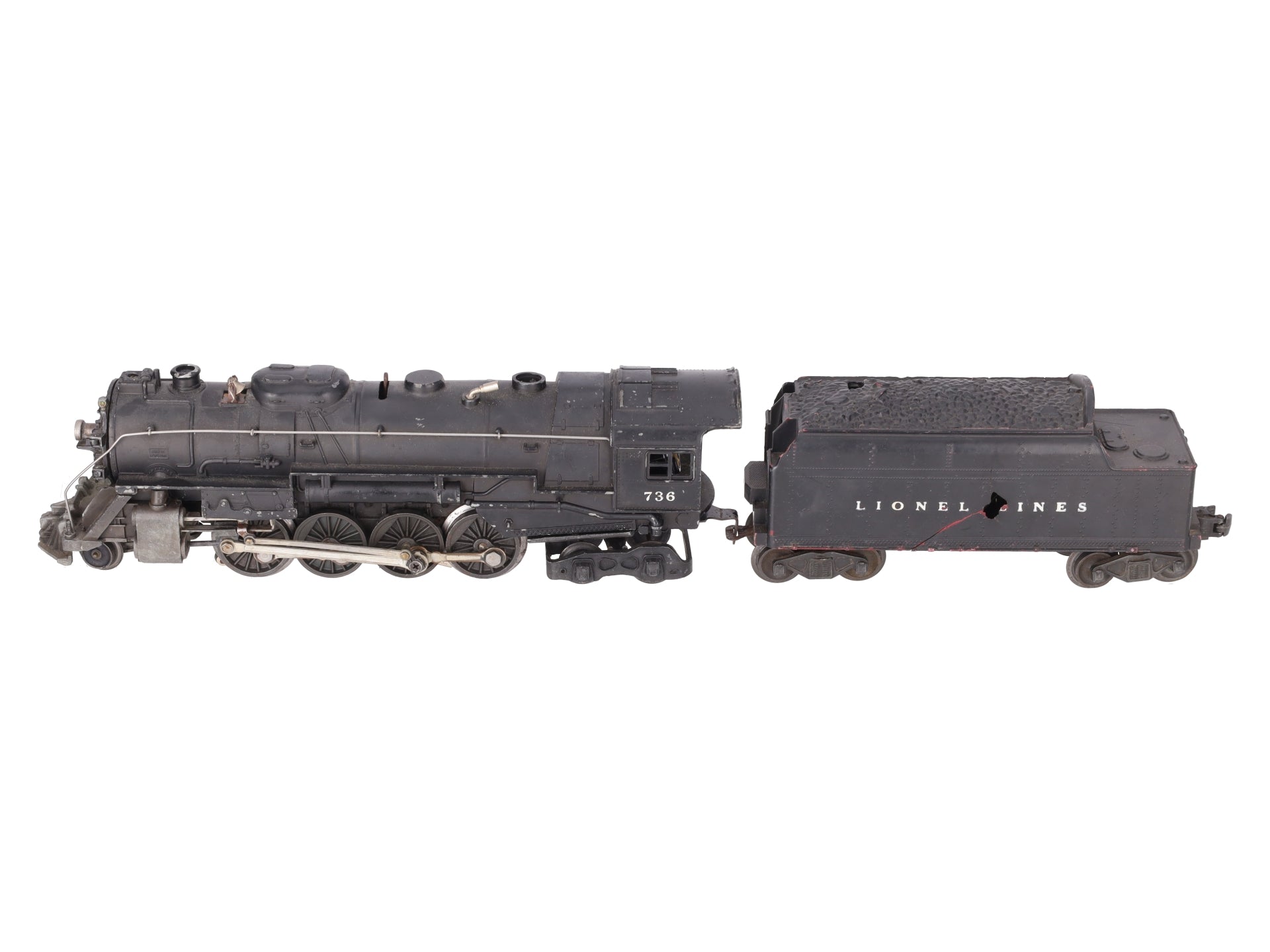 Lionel 736 Vintage O 2-8-4 Berkshire Steam Locomotive with 6466W Tender VG