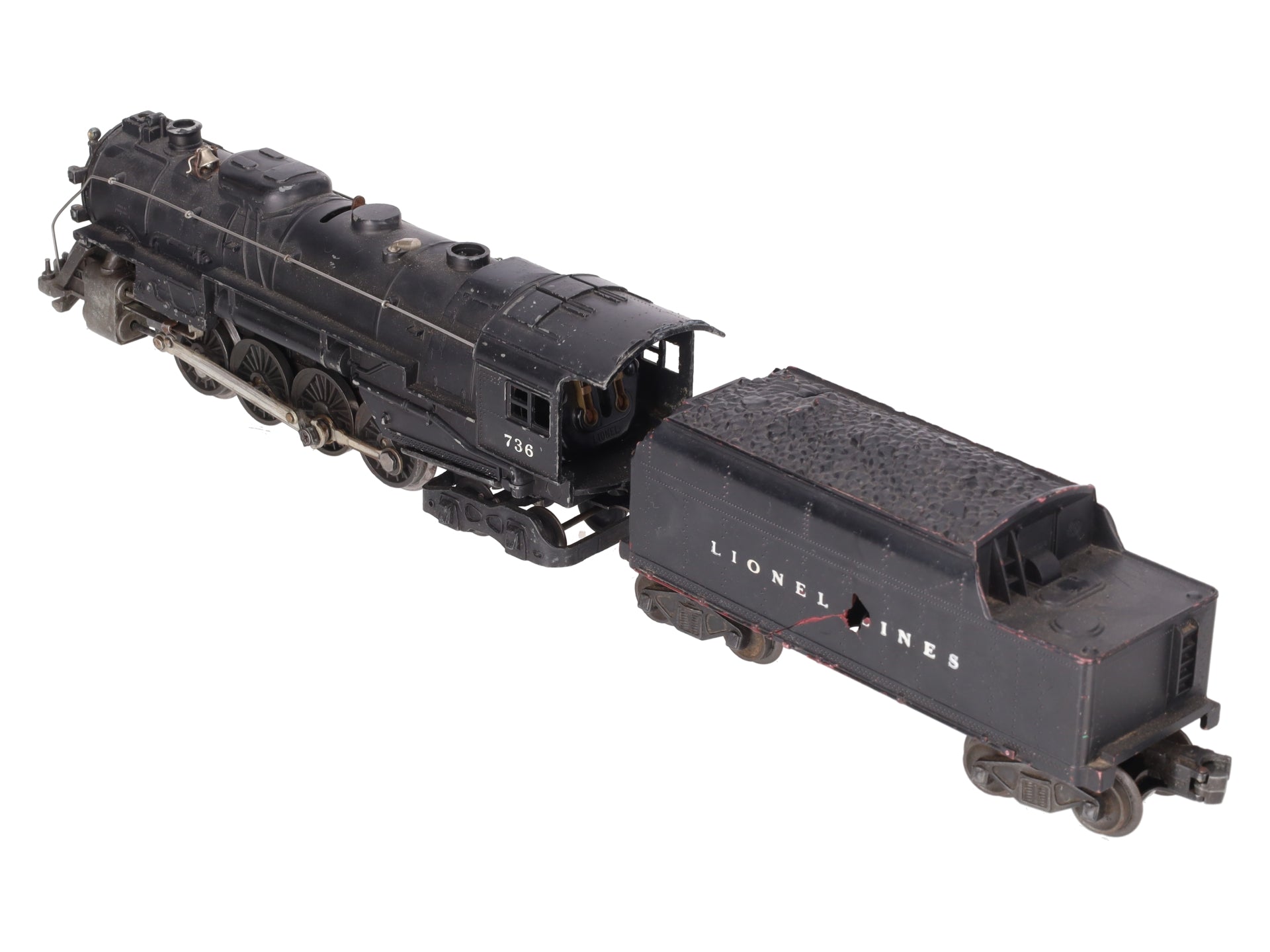 Lionel 736 Vintage O 2-8-4 Berkshire Steam Locomotive with 6466W Tender VG