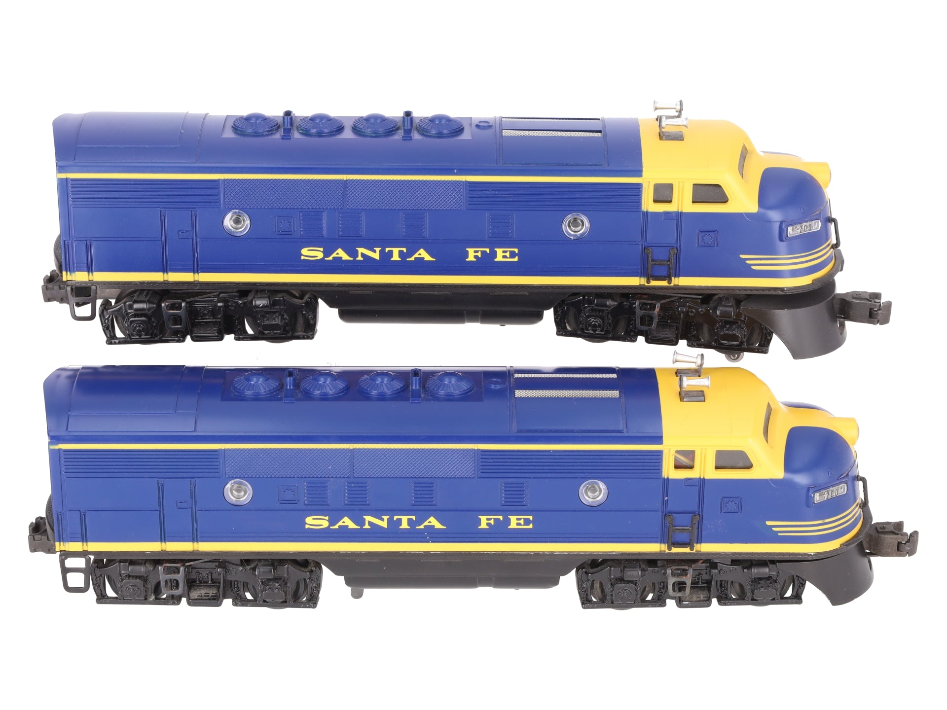 Lionel 6-18117 O Gauge Santa Fe Blue/Yellow F3 AA Diesel Set EX/Box