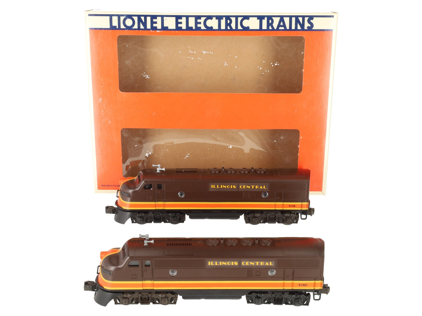 Lionel 6-8580 O Gauge Illinois Central F3 AA Diesel Locomotive Set EX/Box