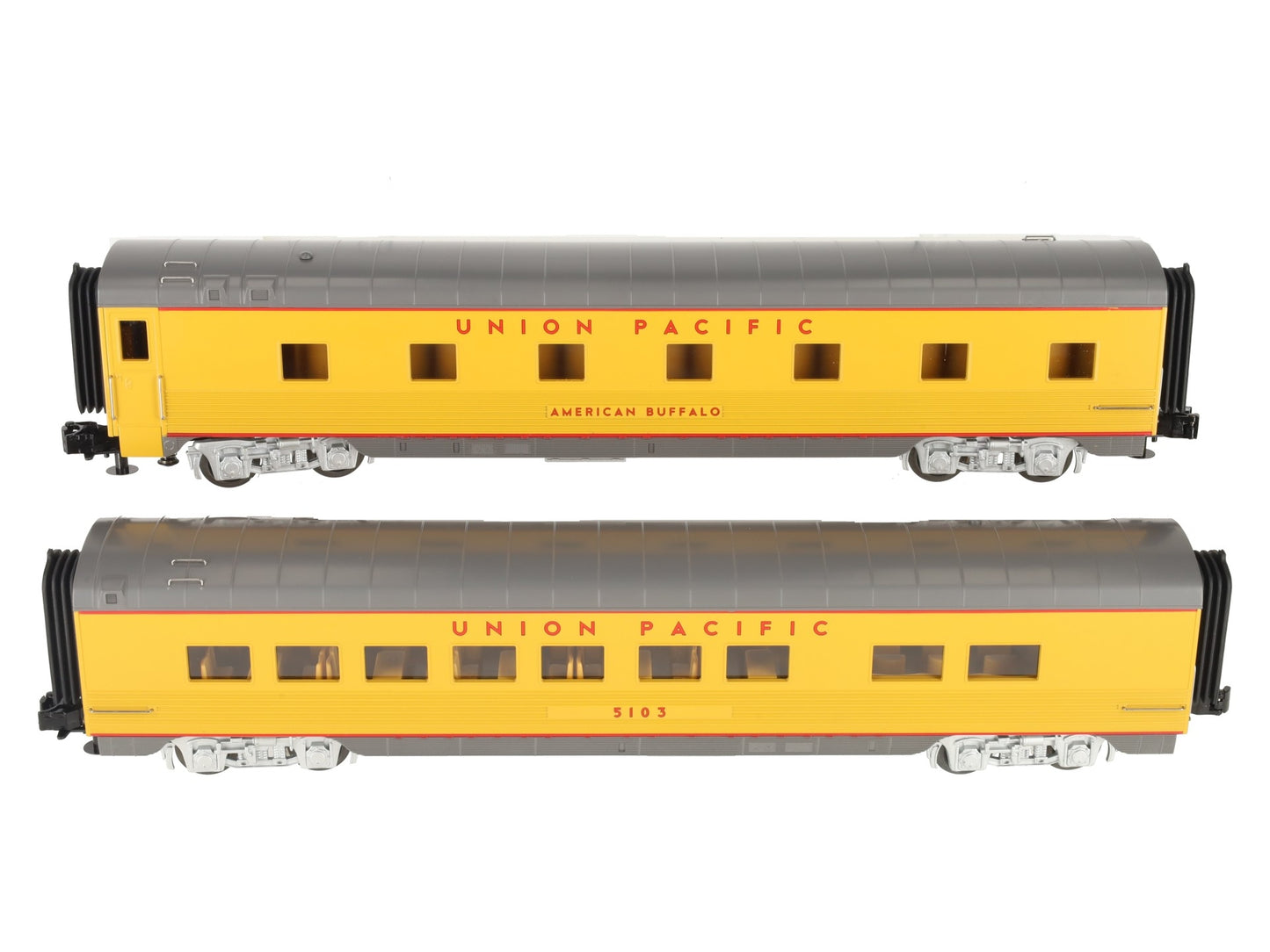 MTH 30-67659 O Gauge Union Pacific 60' Streamlined 2-Car Sleeper/Diner Set LN/Box