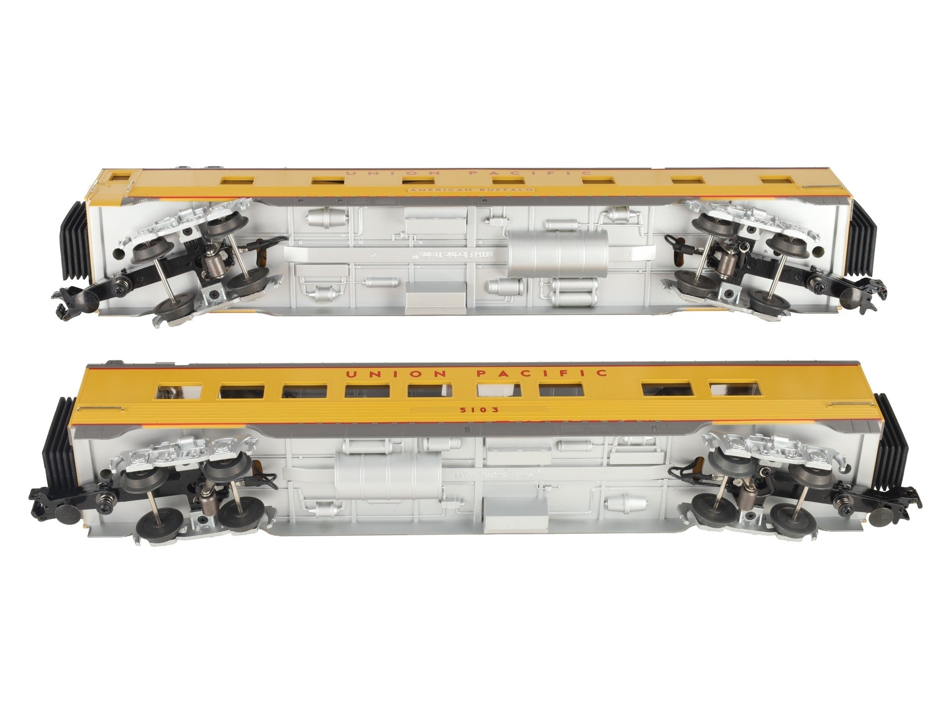 MTH 30-67659 O Gauge Union Pacific 60' Streamlined 2-Car Sleeper/Diner Set LN/Box