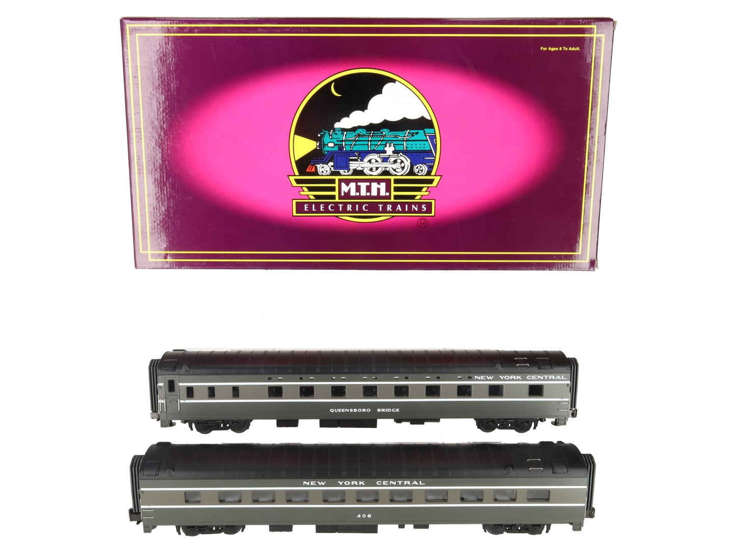 MTH 20-6616 O Gauge NYC 70' Streamlined Sleeper/Diner Passenger Cars Set LN/Box