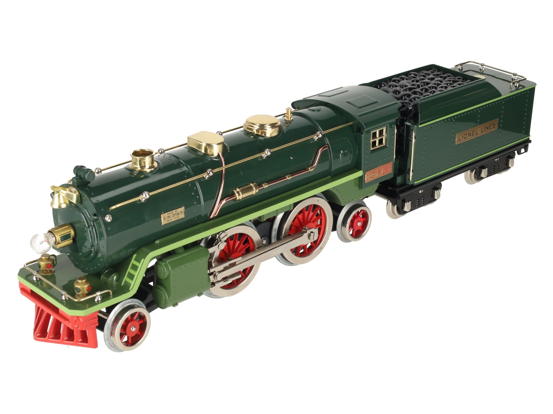 MTH 11-1005-1 Lionel Std Gauge 2-Tone State Green No.390 Steam Locomotive w/PS2 LN/Box