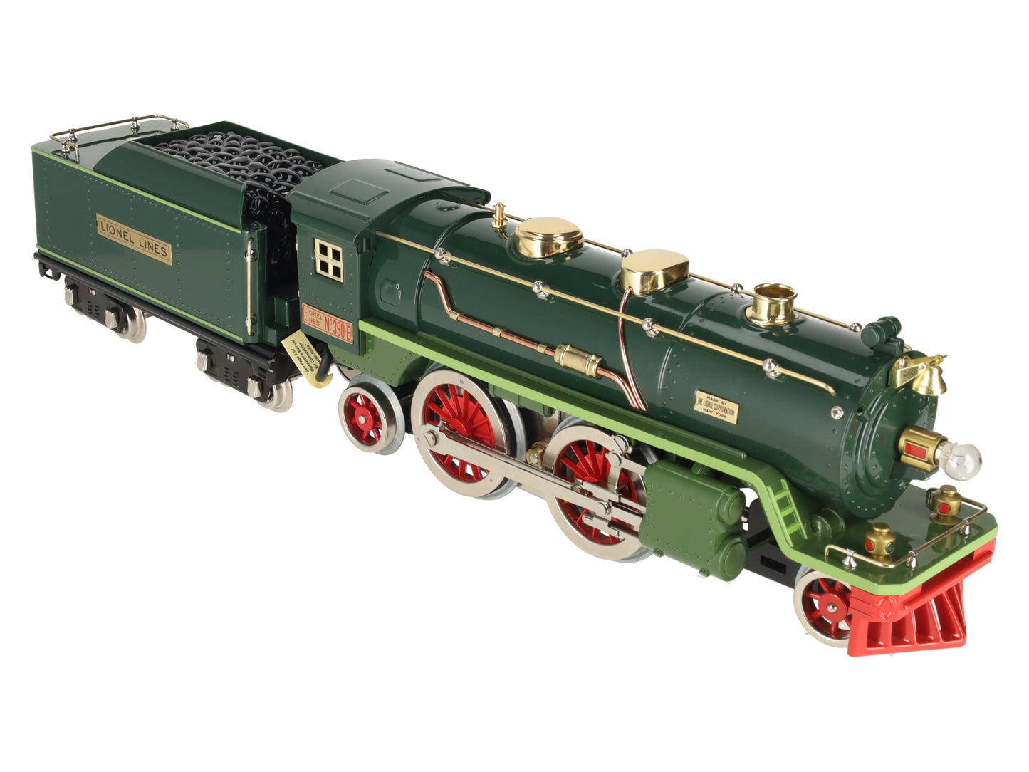 MTH 11-1005-1 Lionel Std Gauge 2-Tone State Green No.390 Steam Locomotive w/PS2 LN/Box