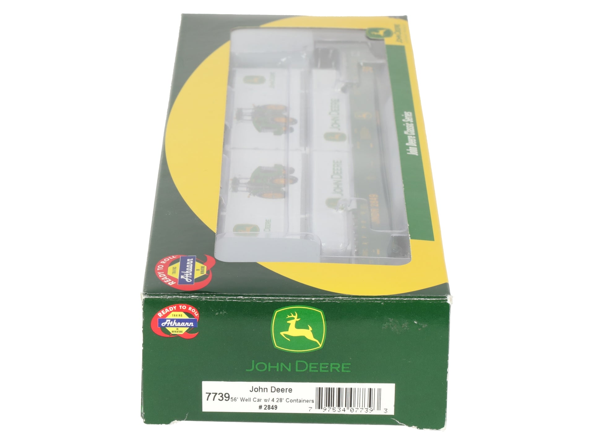Athearn 7739 HO John DEERE 56' Well Car w/ 4 28' Containers #2849 EX/Box