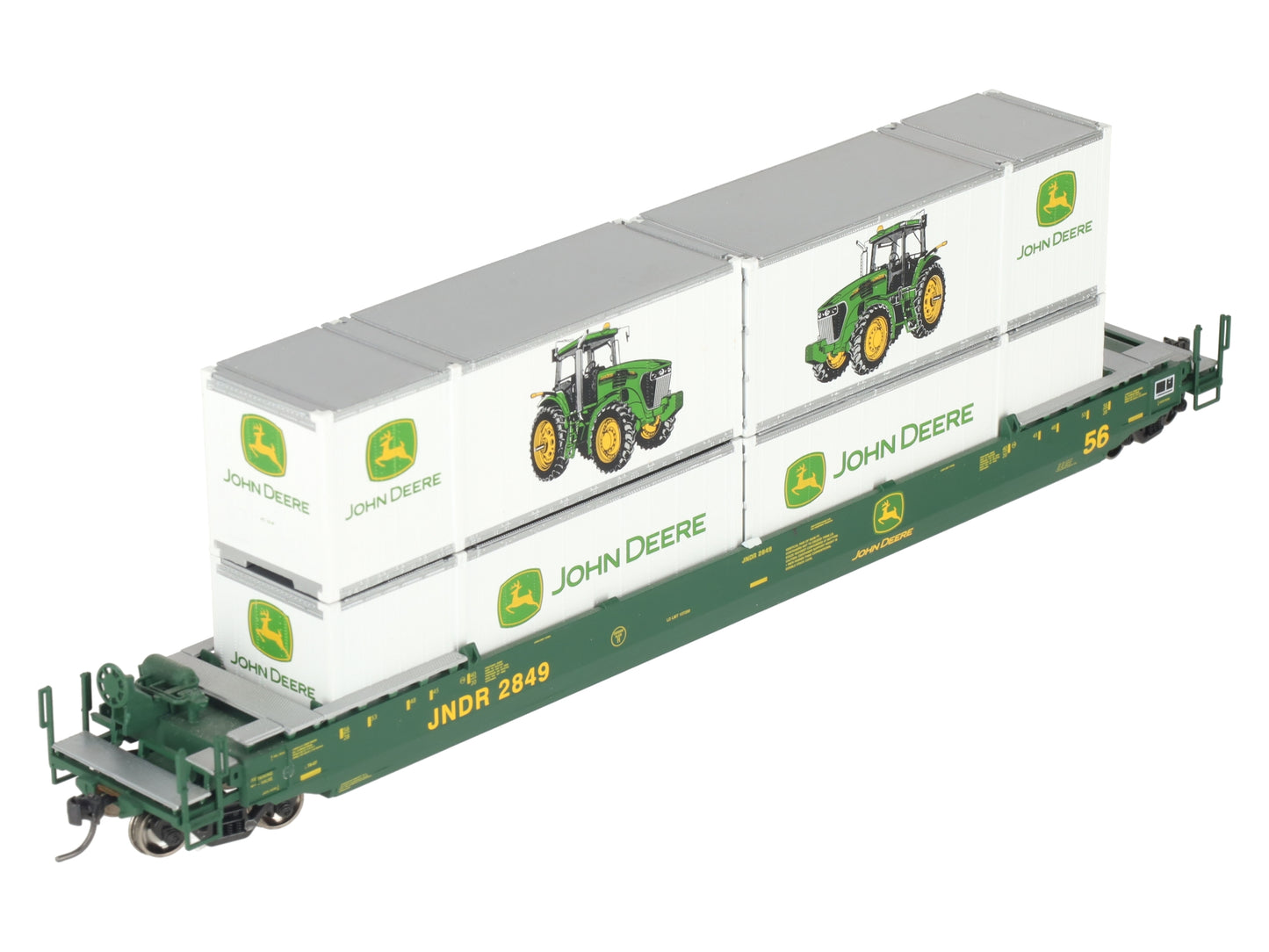 Athearn 7739 HO John DEERE 56' Well Car w/ 4 28' Containers #2849 EX/Box