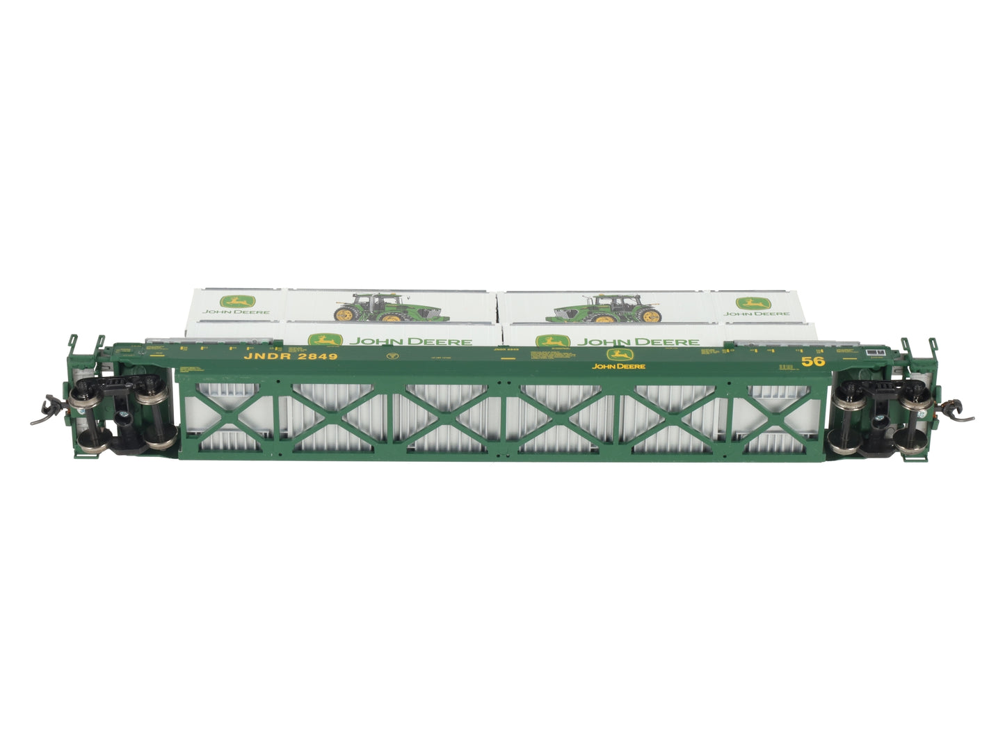 Athearn 7739 HO John DEERE 56' Well Car w/ 4 28' Containers #2849 EX/Box