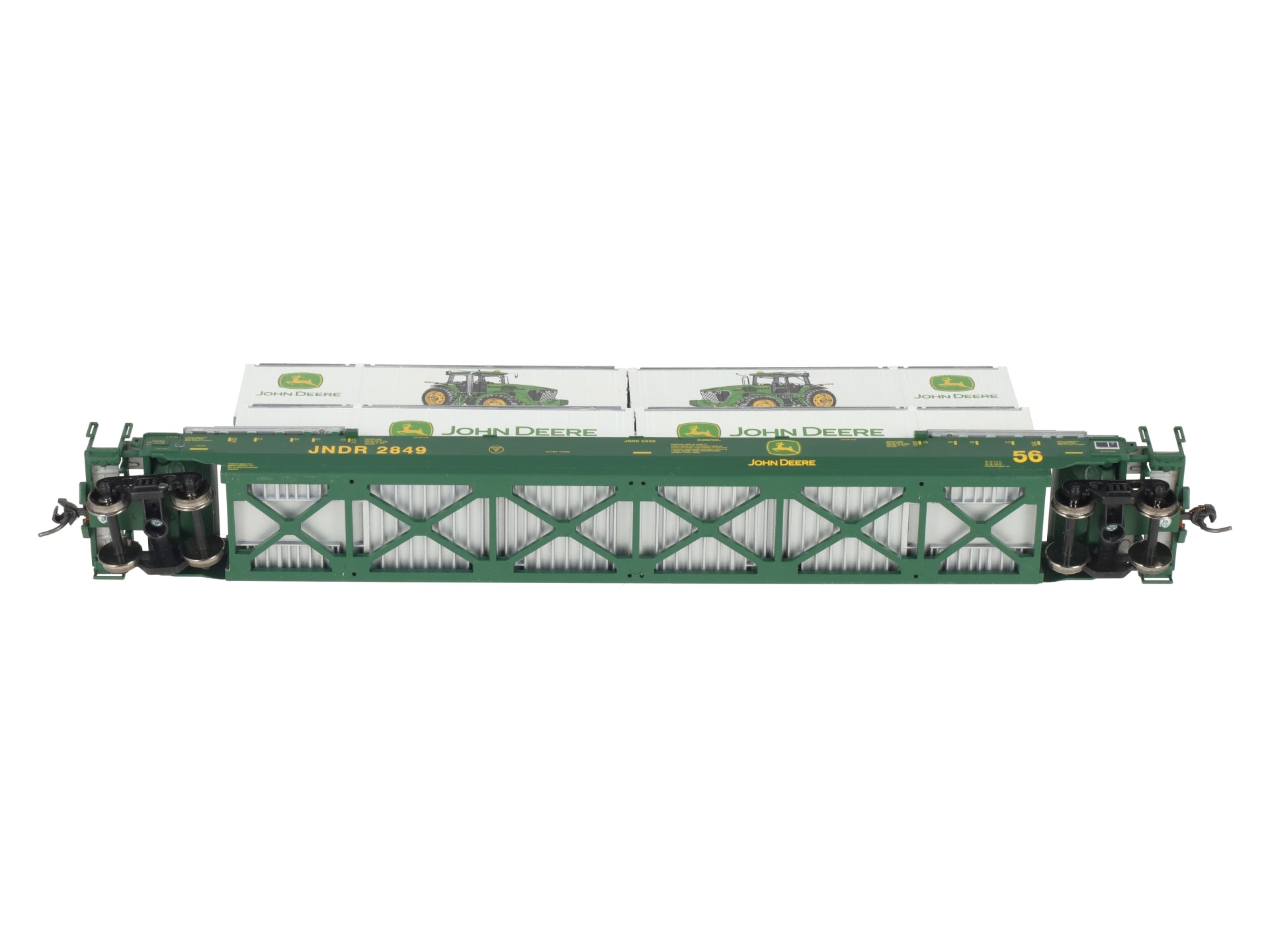 Athearn 7739 HO John DEERE 56' Well Car w/ 4 28' Containers #2849 EX/Box