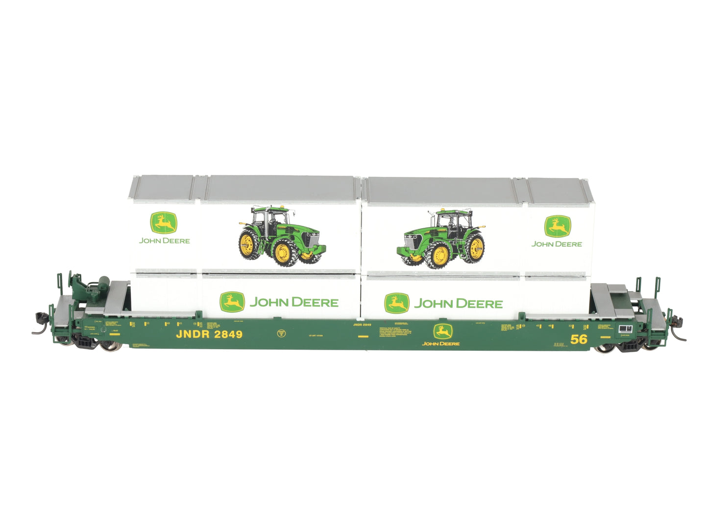 Athearn 7739 HO John DEERE 56' Well Car w/ 4 28' Containers #2849 EX/Box