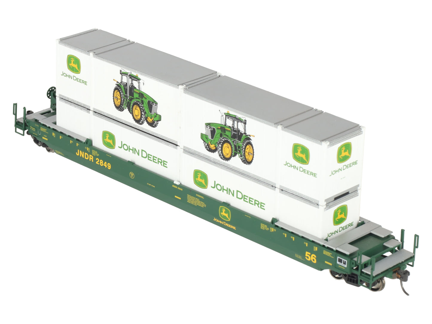 Athearn 7739 HO John DEERE 56' Well Car w/ 4 28' Containers #2849 EX/Box