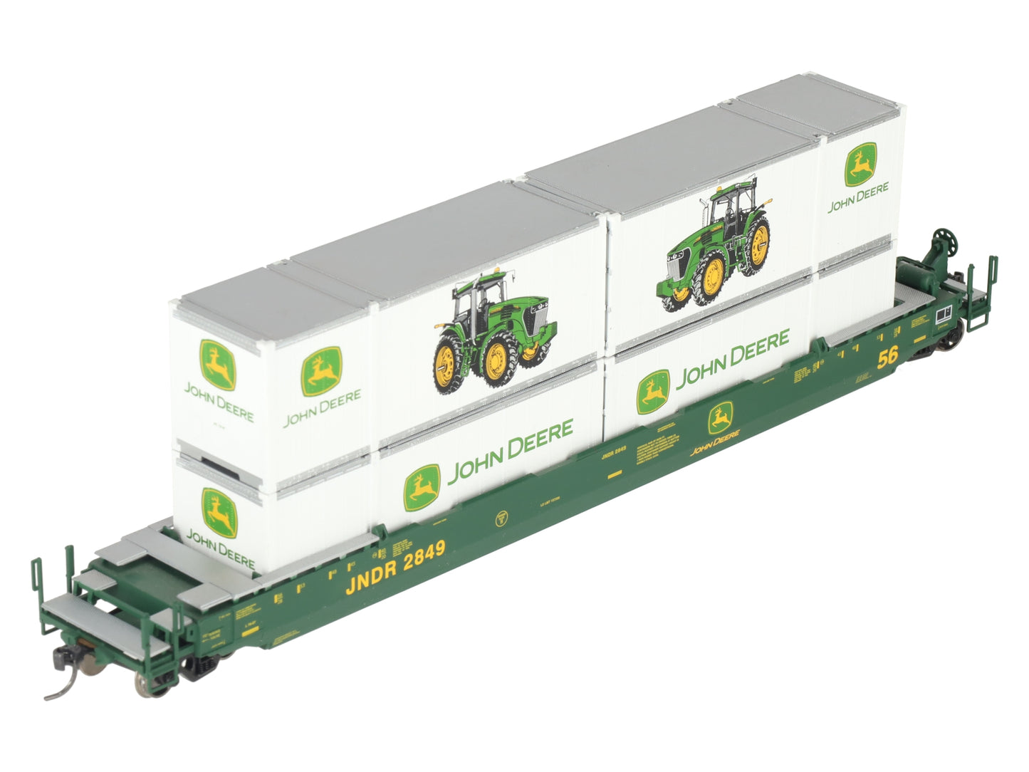 Athearn 7739 HO John DEERE 56' Well Car w/ 4 28' Containers #2849 EX/Box