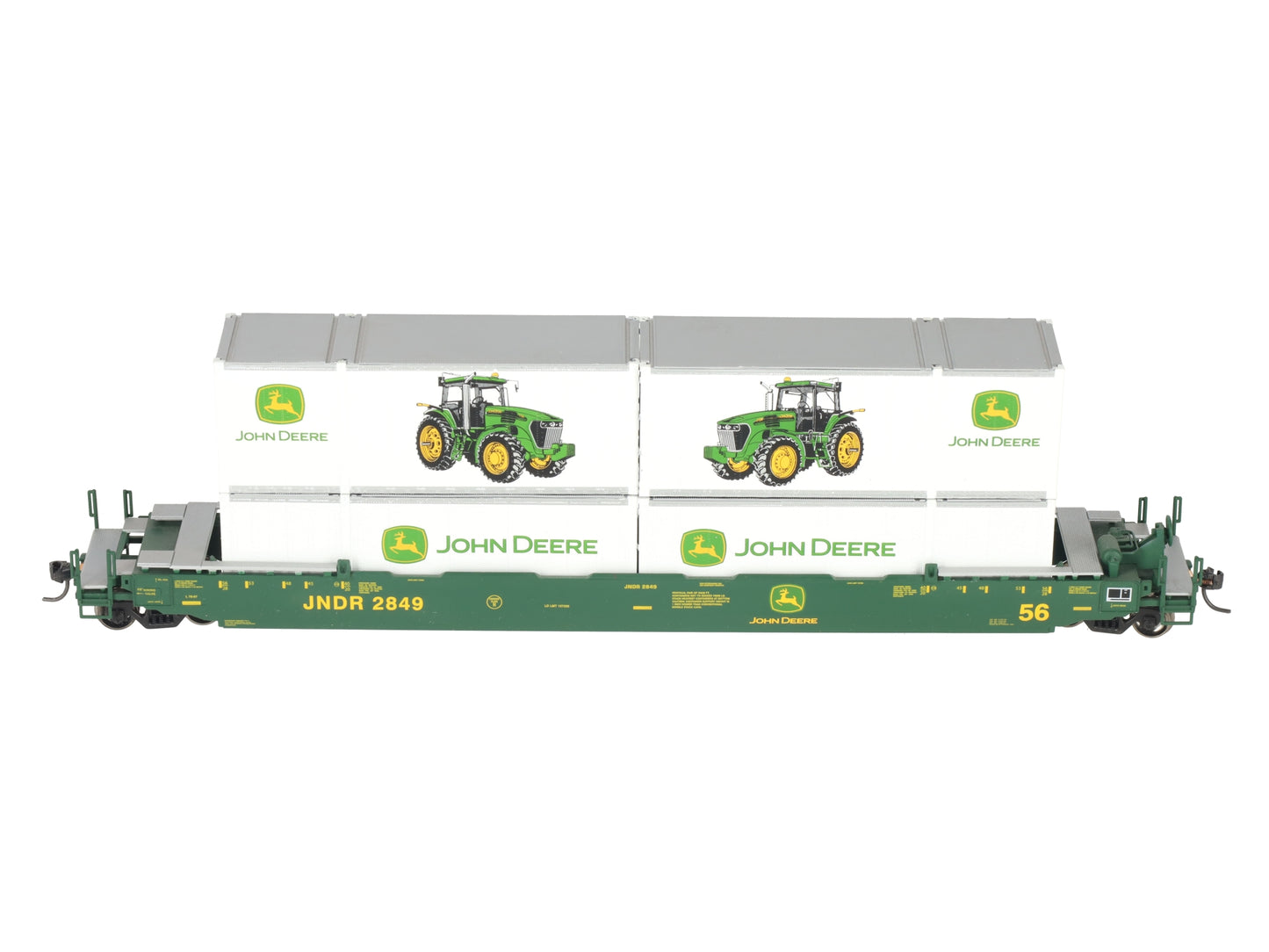 Athearn 7739 HO John DEERE 56' Well Car w/ 4 28' Containers #2849 EX/Box