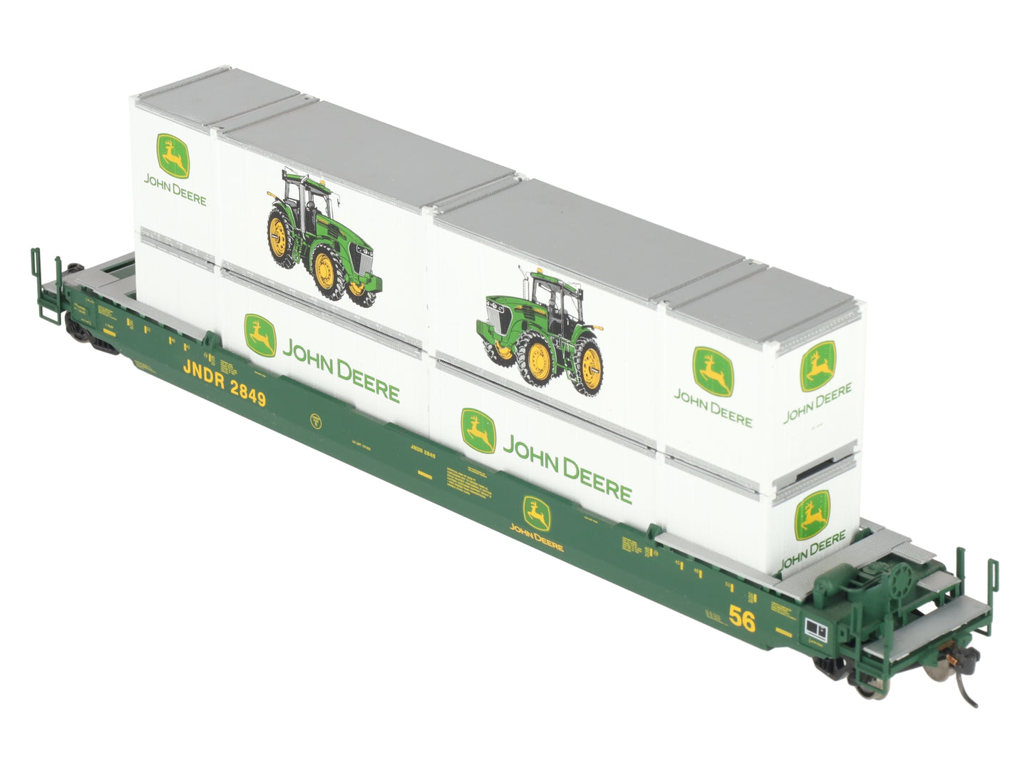 Athearn 7739 HO John DEERE 56' Well Car w/ 4 28' Containers #2849 EX/Box