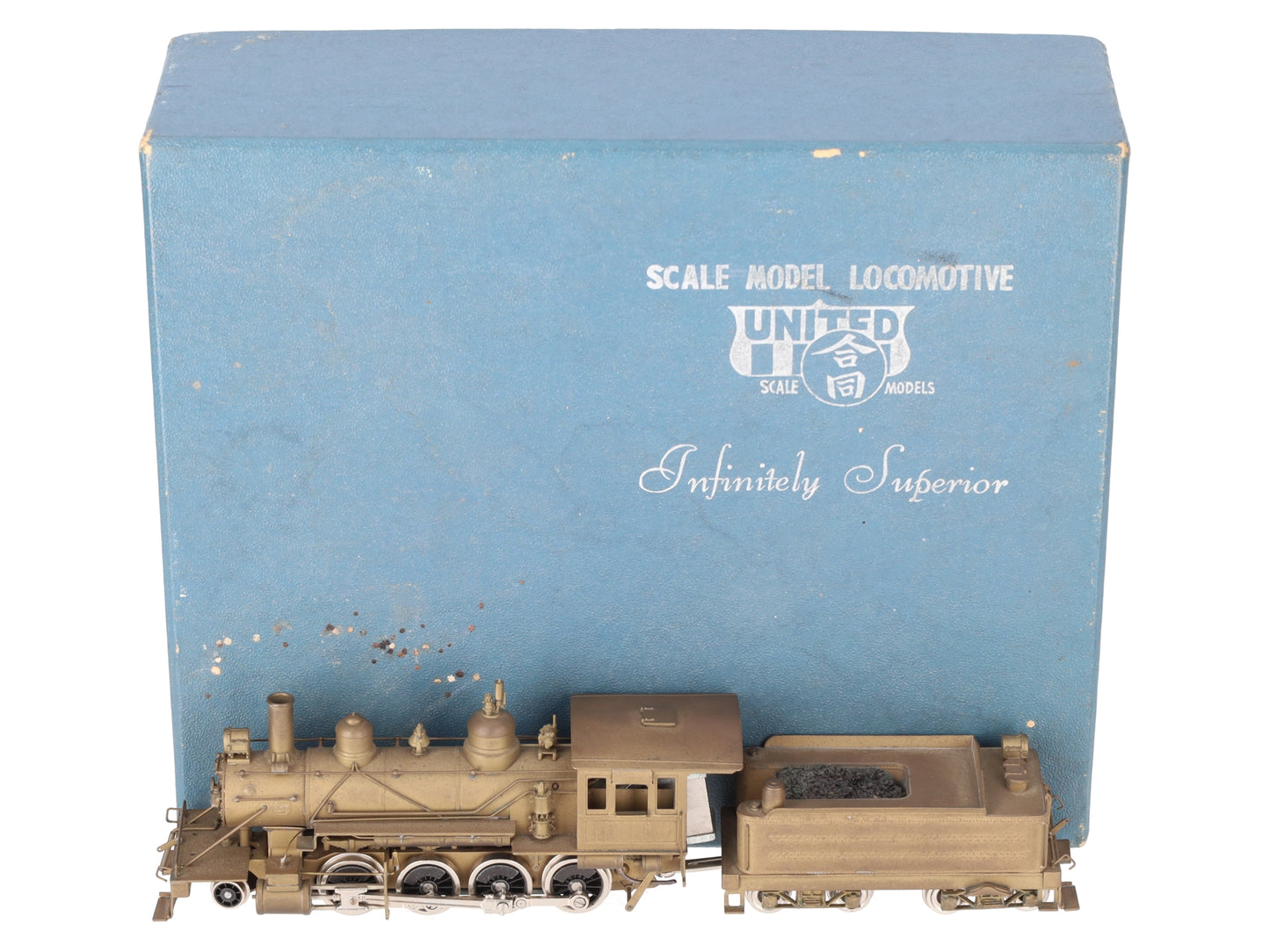 United Models HO Brass Ma & Pa 2-8-0 Steam Locomotive & Tender EX/Box