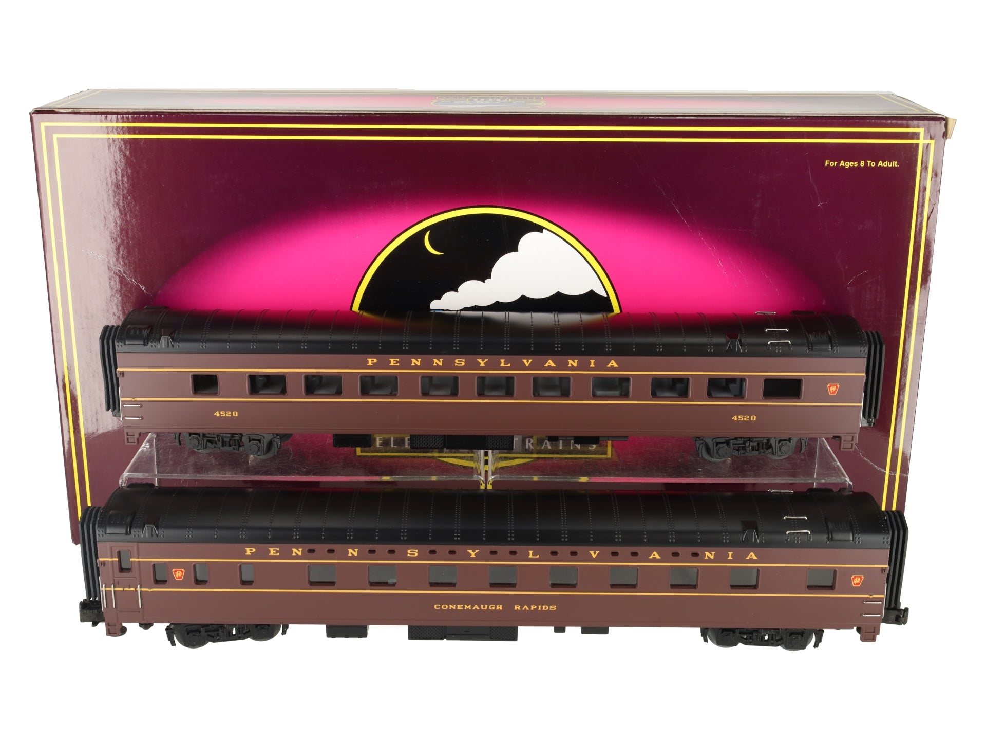 MTH 20-6657 O PRR 70' Streamlined Slpr/Diner Passenger Car Set (Set of 2) LN/Box