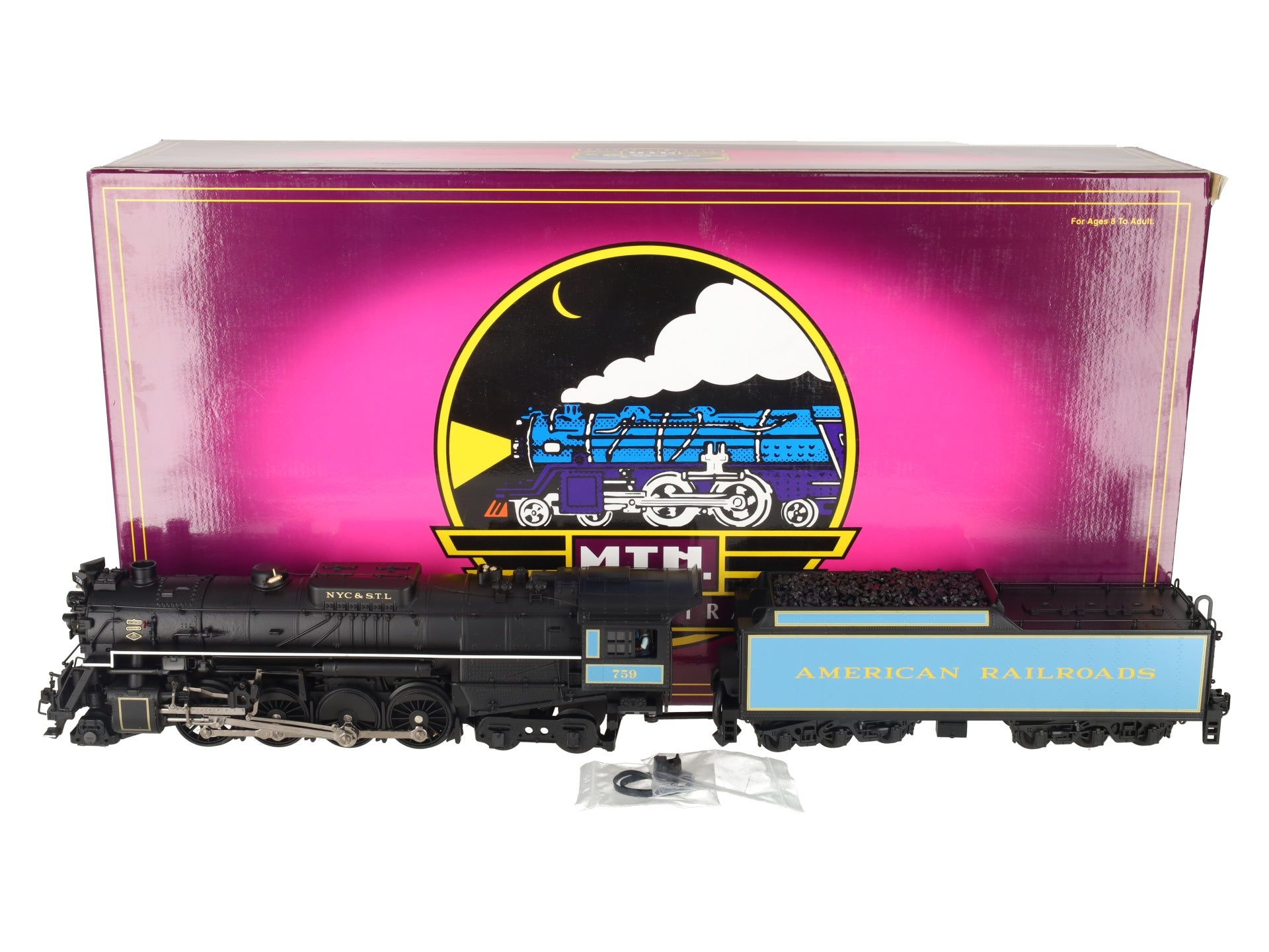 MTH 20-3063-1 O Berkshire Golden Spike 2-8-4 Steam Loco & Tender #759 w/PS2 EX/Box