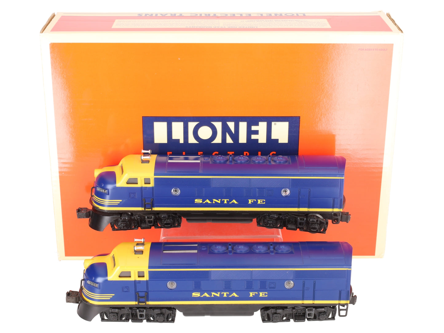 Lionel 6-18117 O Gauge Santa Fe Blue/Yellow F3 AA Diesel Set EX/Box