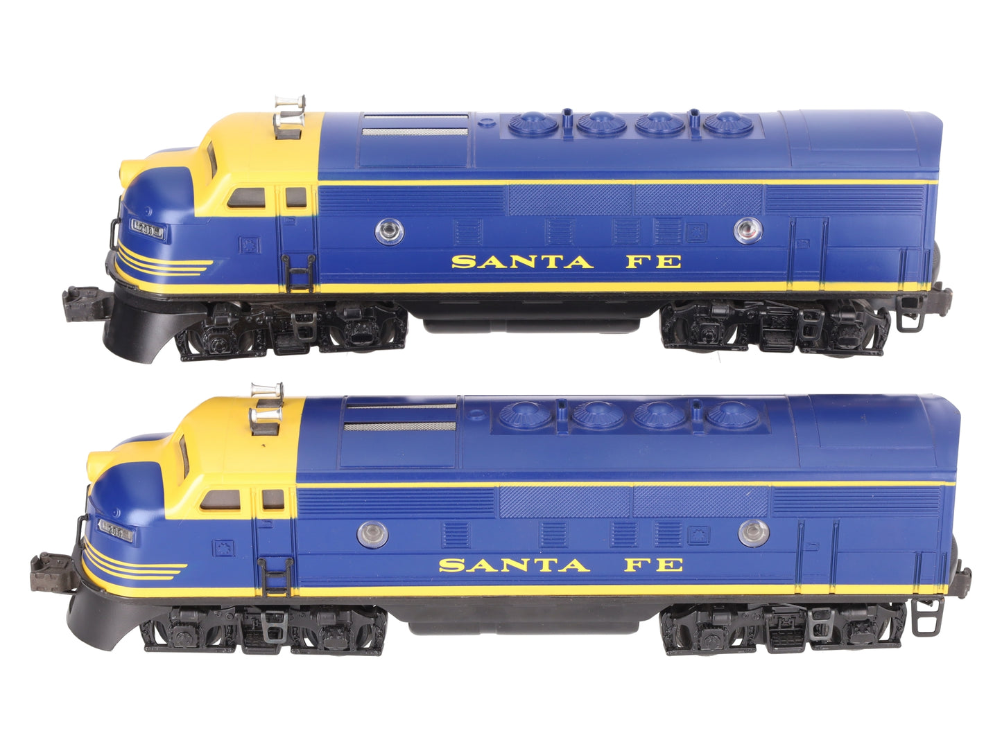 Lionel 6-18117 O Gauge Santa Fe Blue/Yellow F3 AA Diesel Set EX/Box
