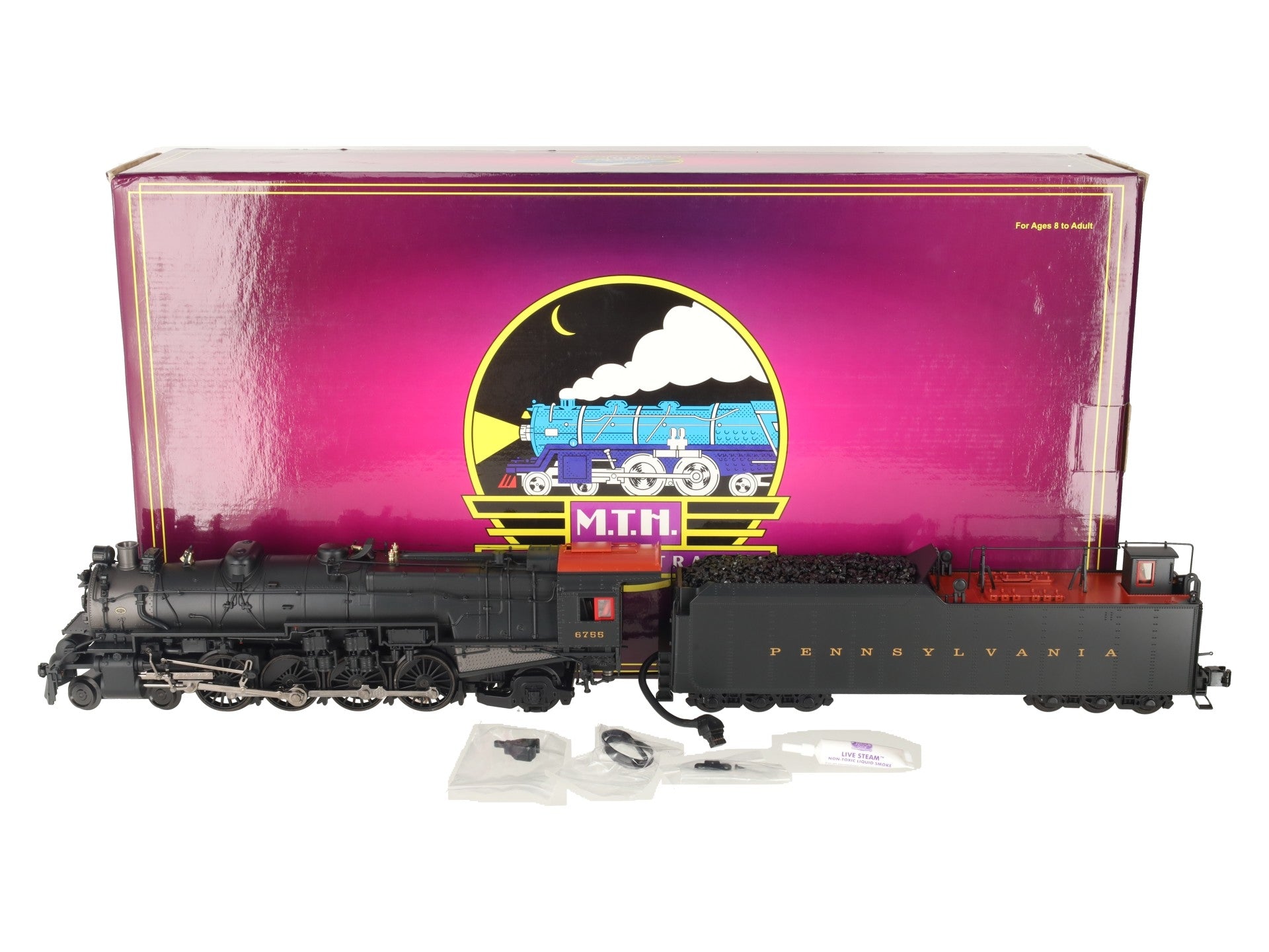 MTH 20-3084-1 O Gauge Pennsylvania 4-8-2 M-1b Steam Locomotive & Tender w/PS2 EX/Box