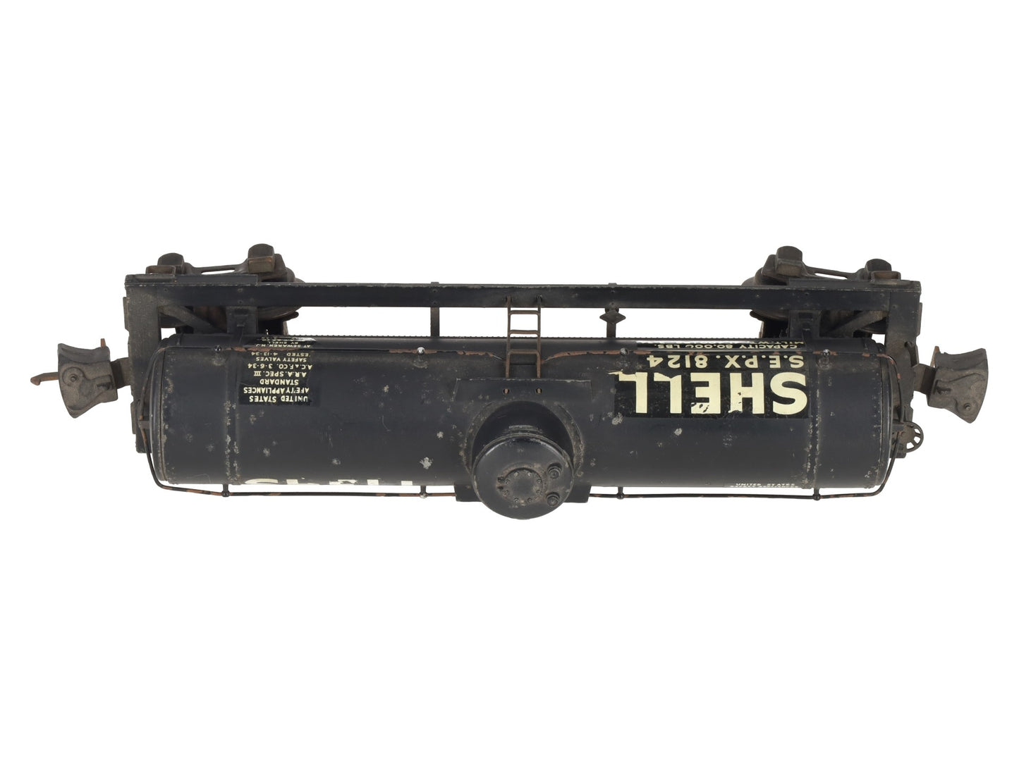 Lionel 2955 Vintage O Gauge Prewar Shell Die-Cast Single Dome Tank Car #8124 VG
