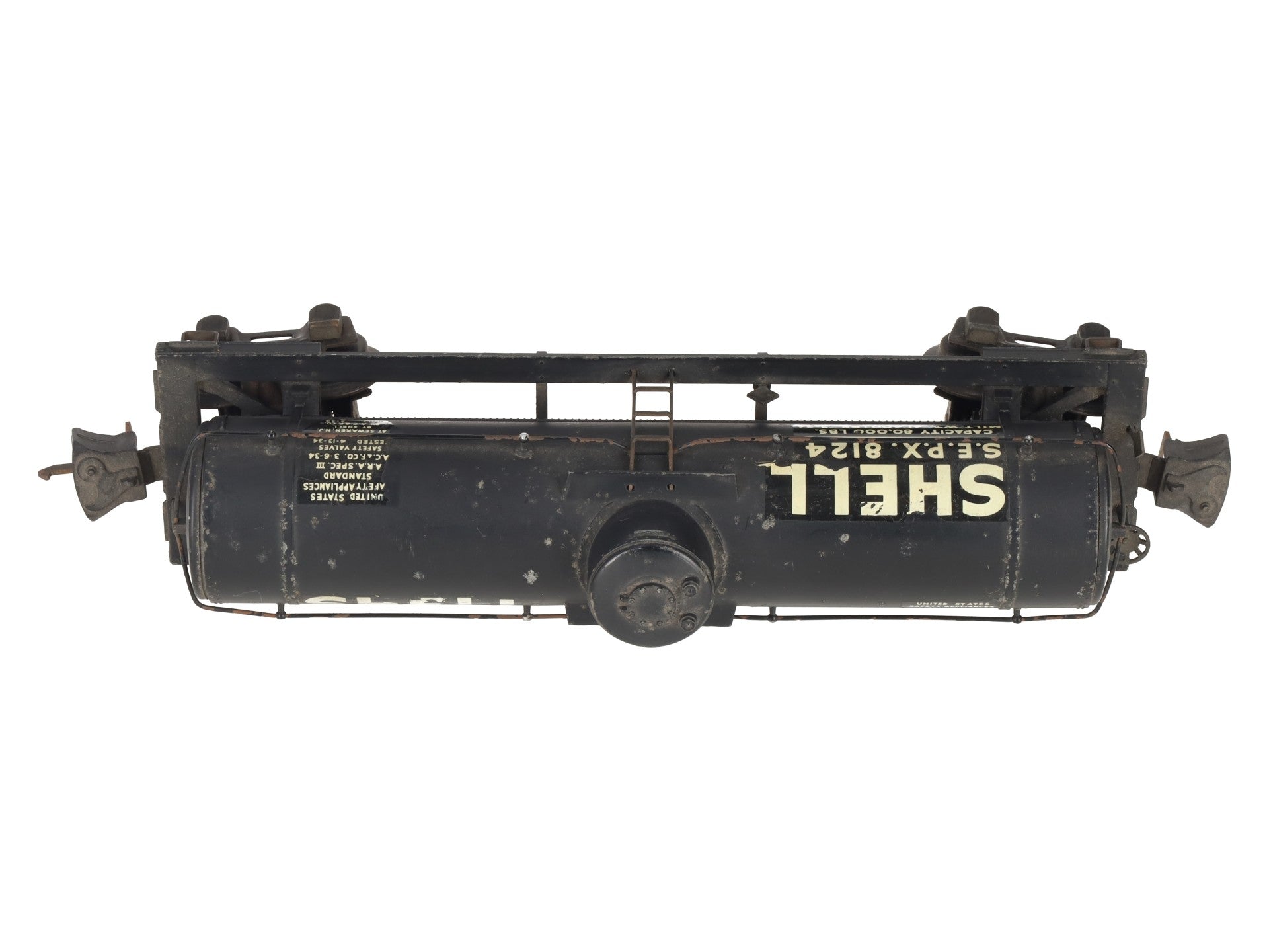 Lionel 2955 Vintage O Gauge Prewar Shell Die-Cast Single Dome Tank Car #8124 VG