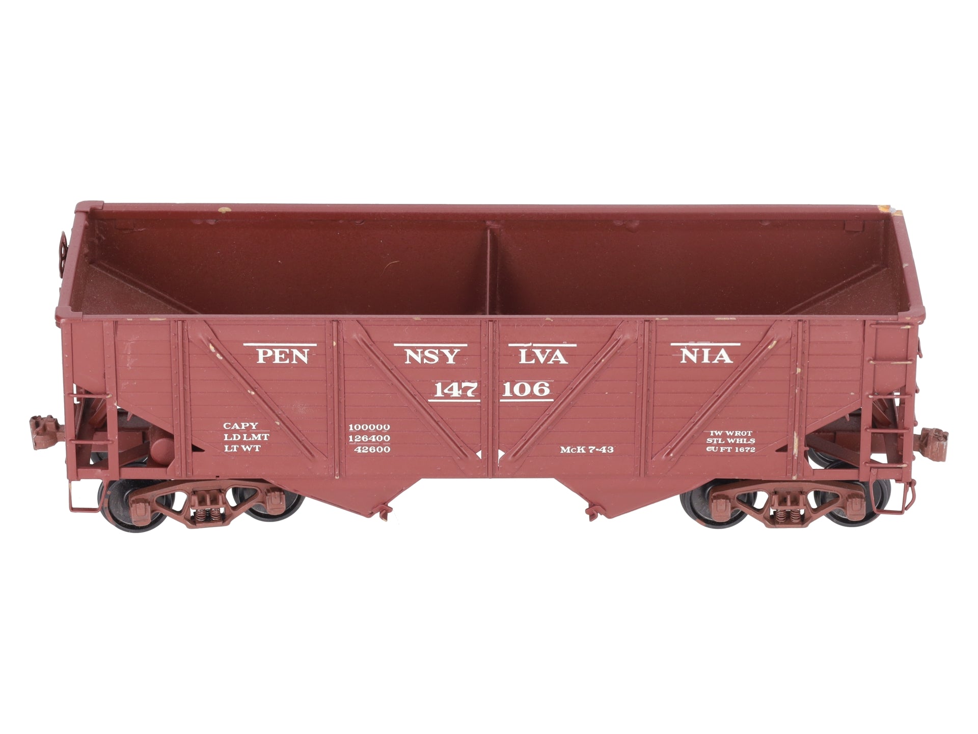 O Scale BRASS Custom PRR Hopper #147106 (2 Rail)