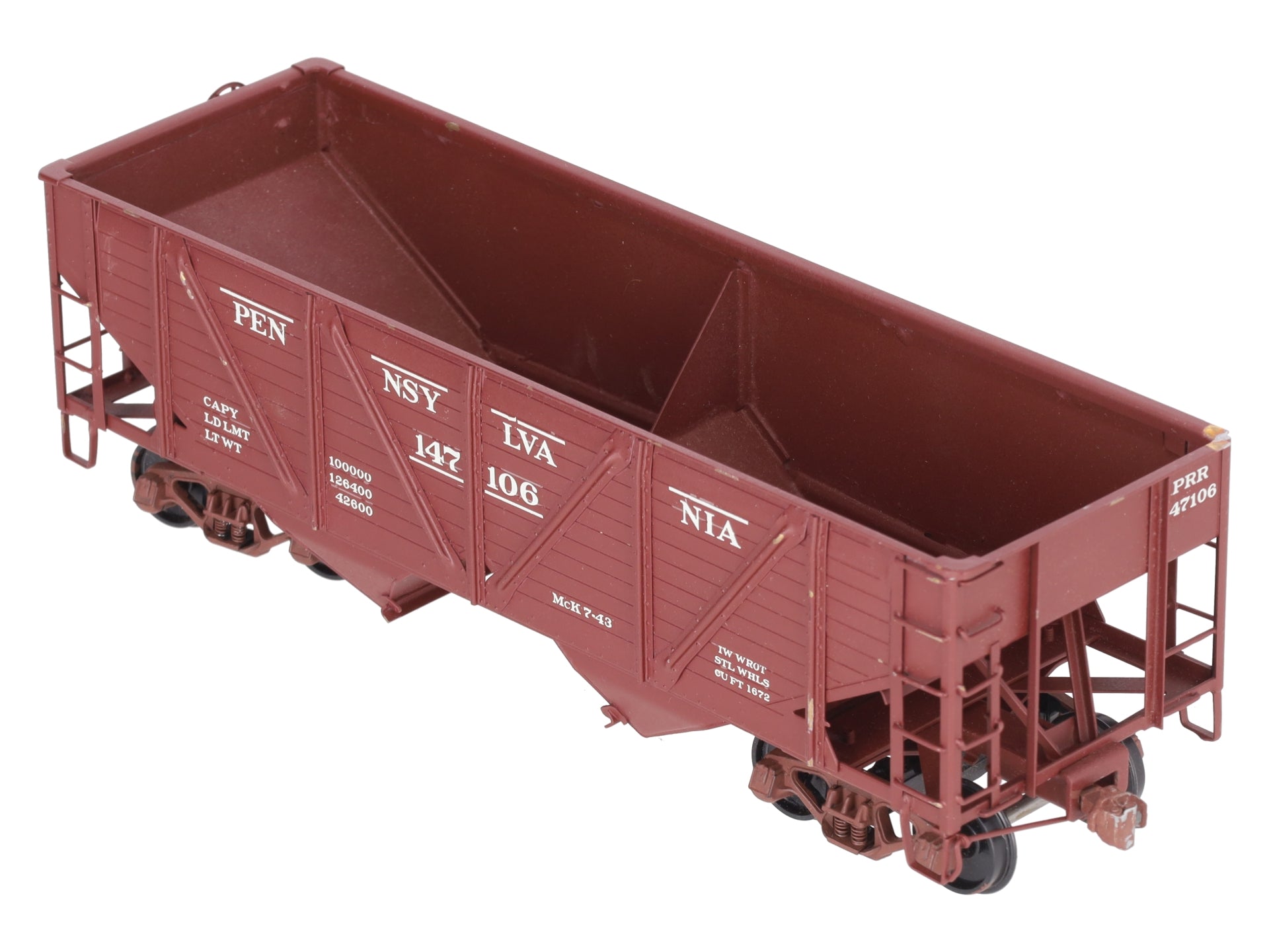 O Scale BRASS Custom PRR Hopper #147106 (2 Rail)
