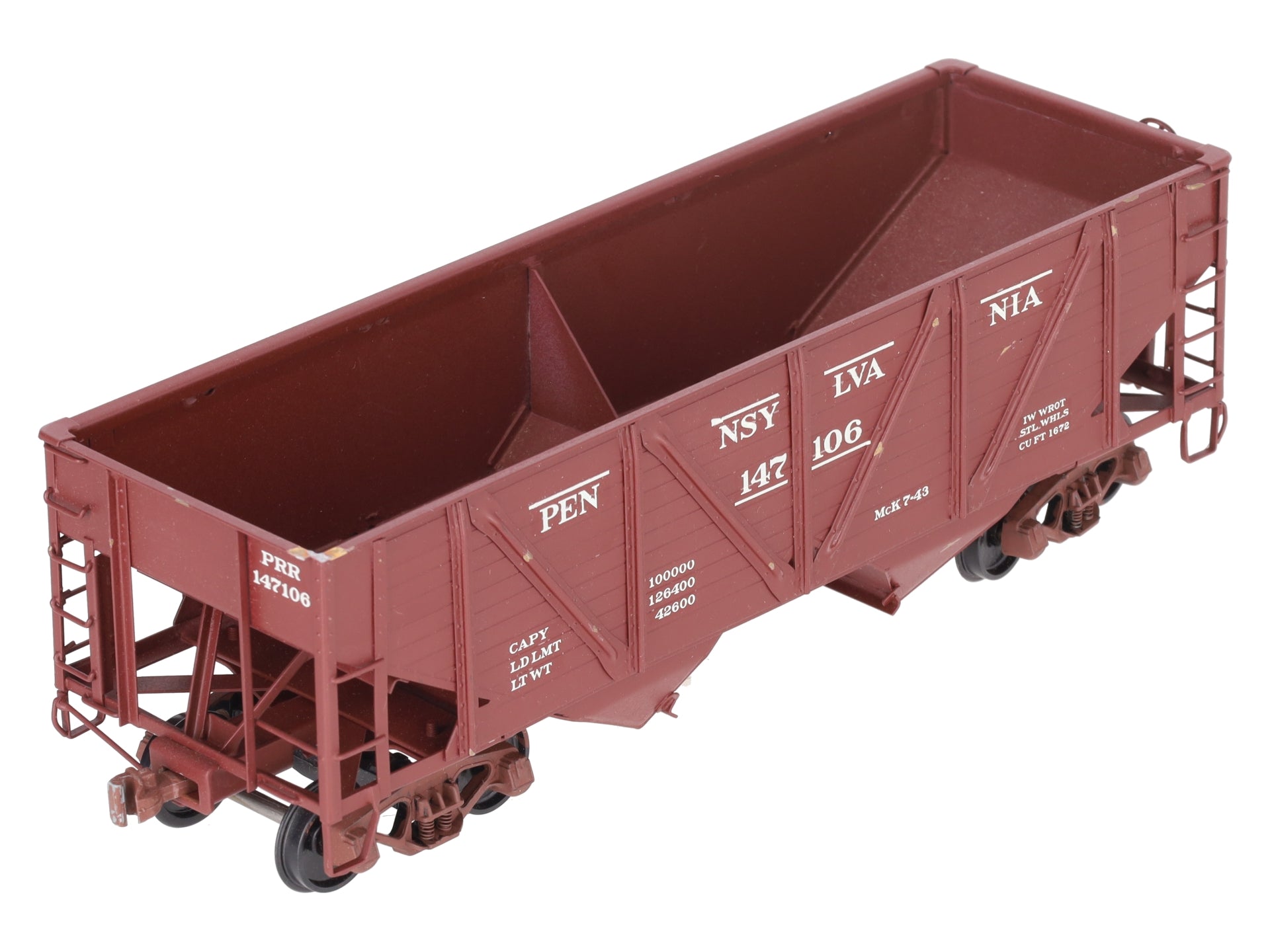 O Scale BRASS Custom PRR Hopper #147106 (2 Rail)