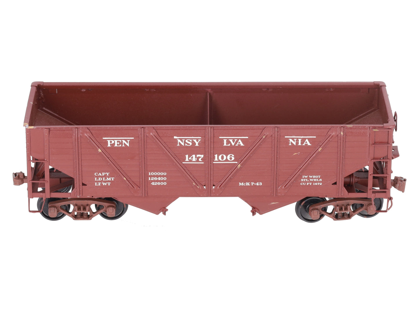 O Scale BRASS Custom PRR Hopper #147106 (2 Rail)