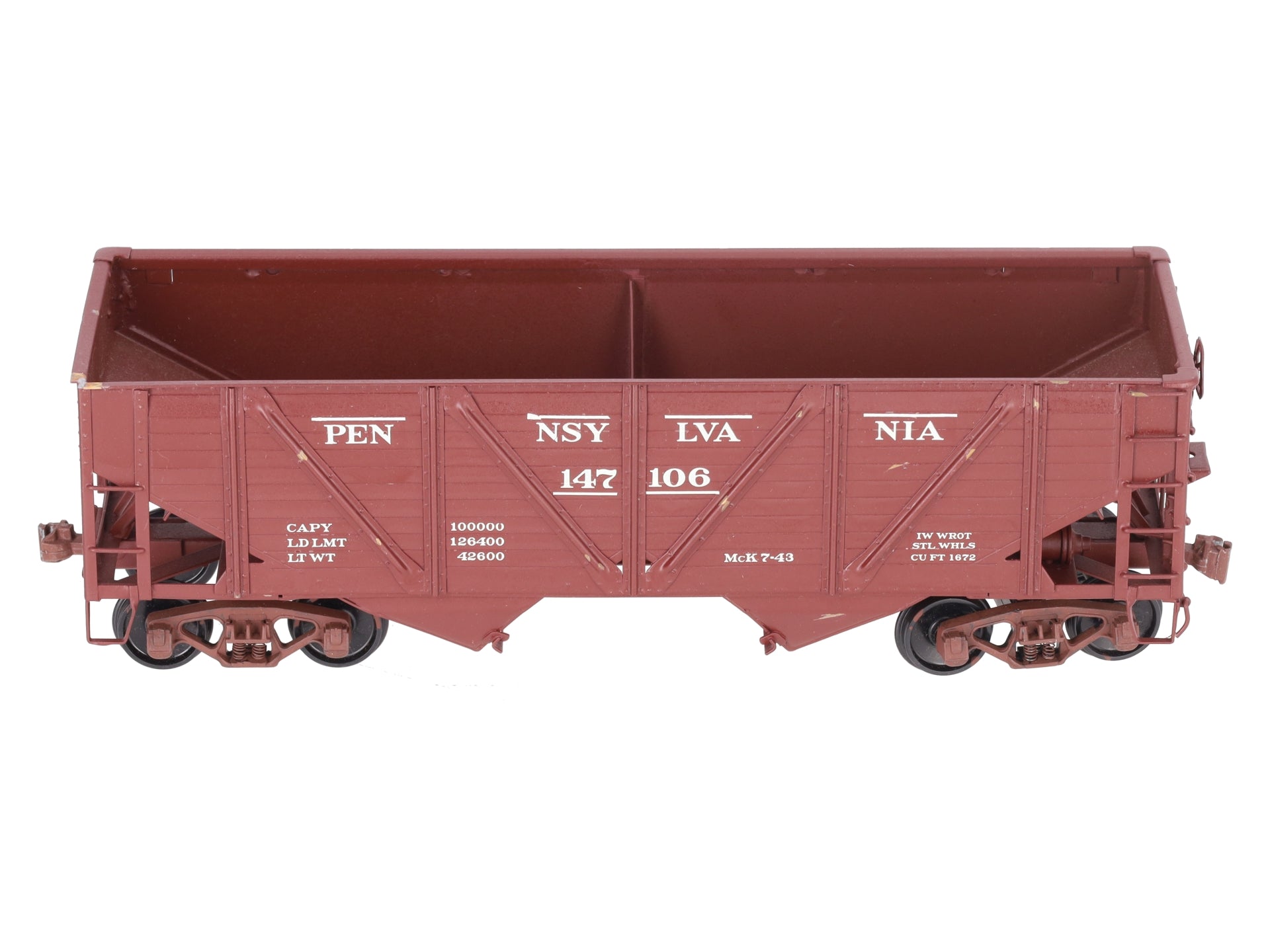 O Scale BRASS Custom PRR Hopper #147106 (2 Rail)